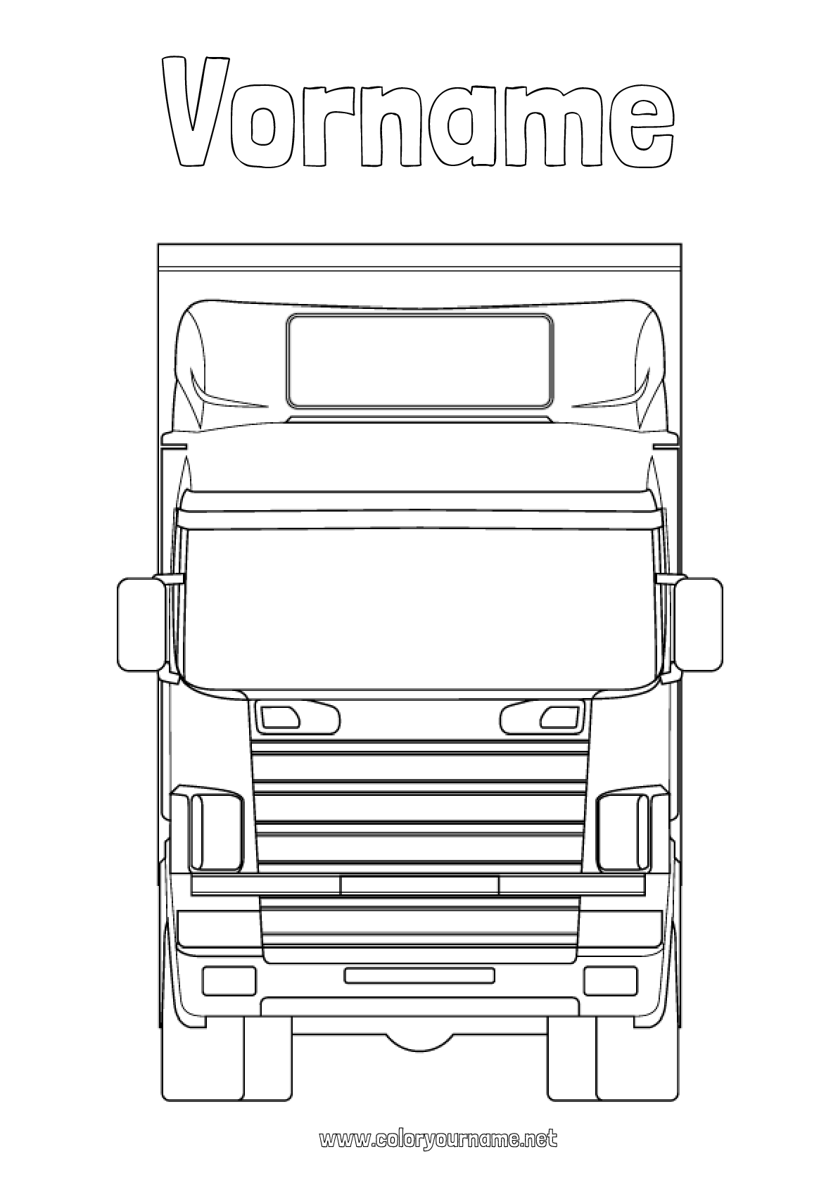  Malvorlage Nr.3785 - Lastwagen Lastwagen und Nutzfahrzeuge Transportberufe Motiv 