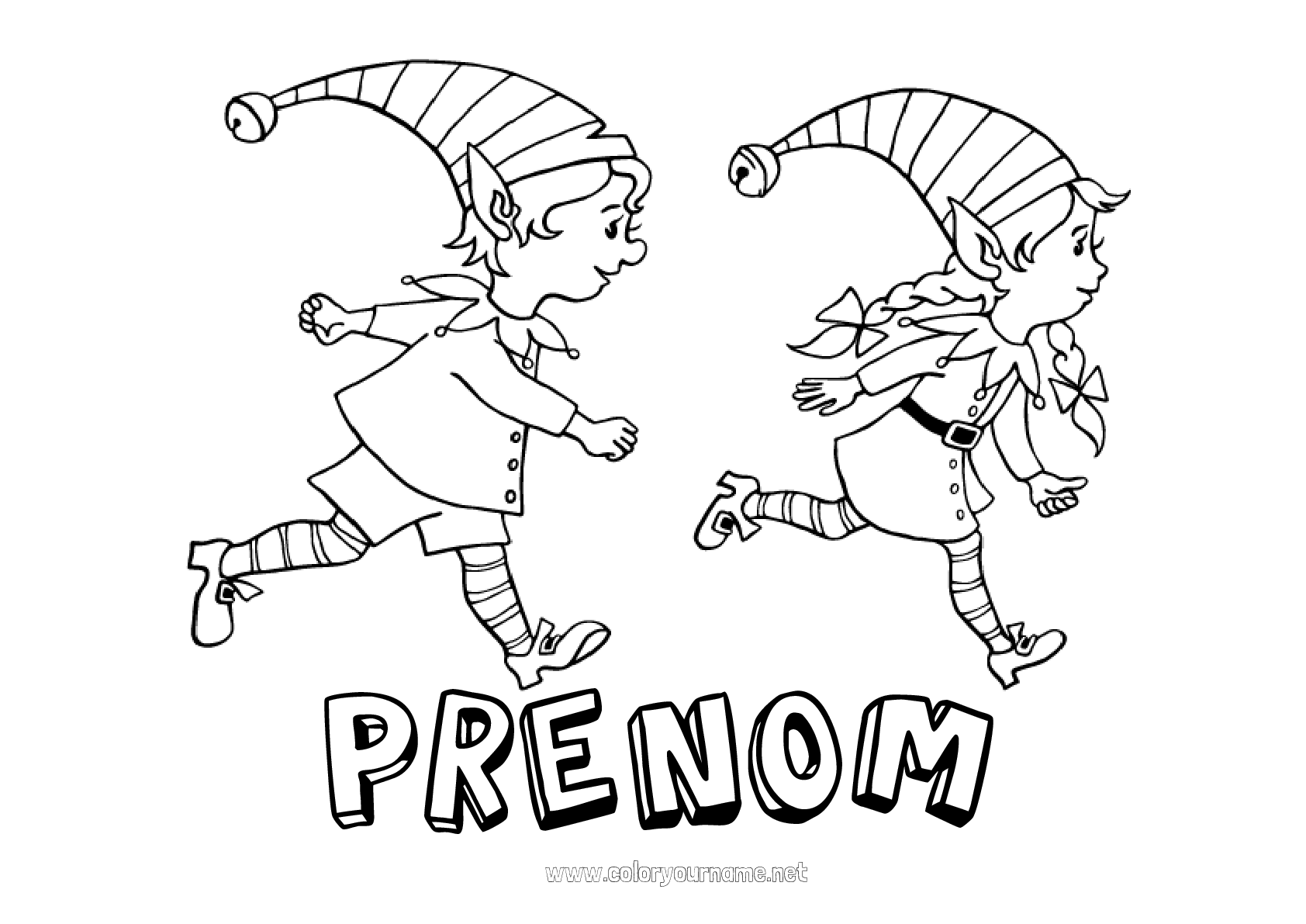 Coloriage n°379 Lutins de Noël Coloriages lutins