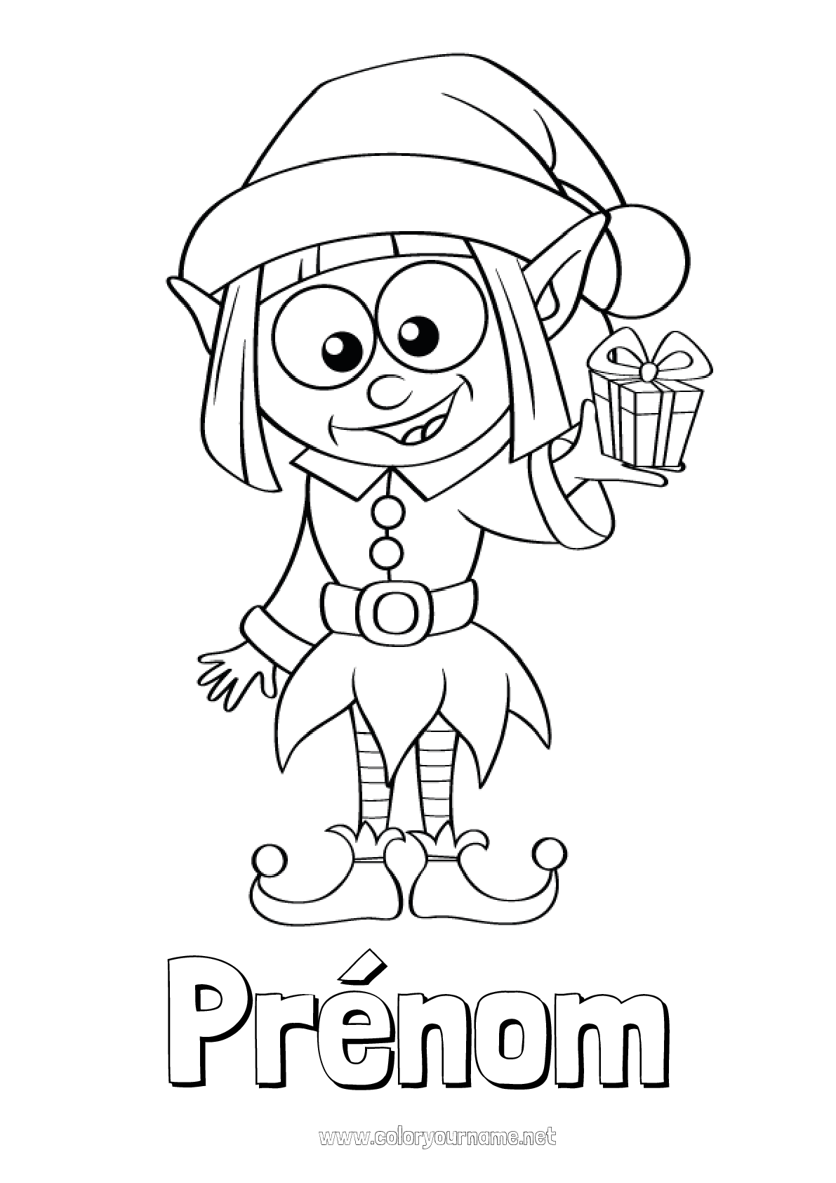 Coloriage n°385 Lutins de Noël Noël Coloriages lutins