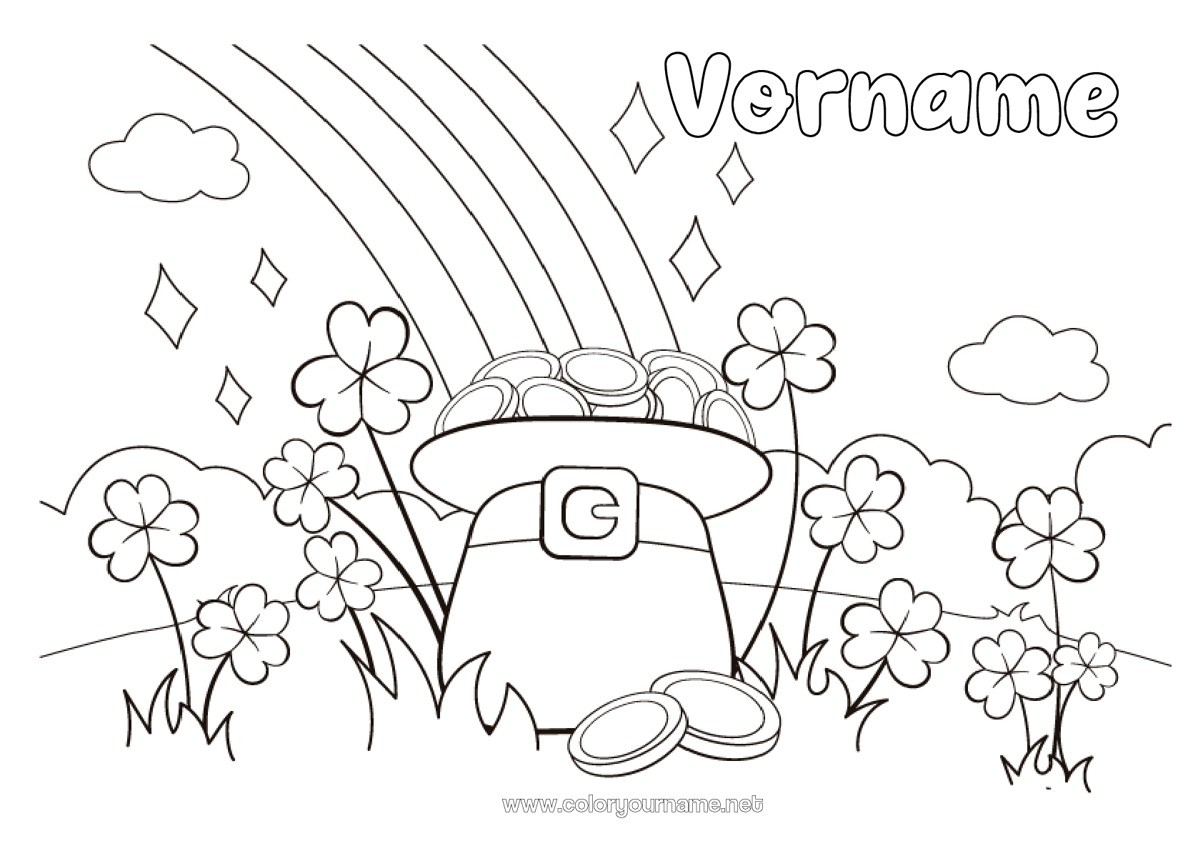  Malvorlage Nr.3879 - Glück Kleeblatt St. Patrick's Day Bildidee 