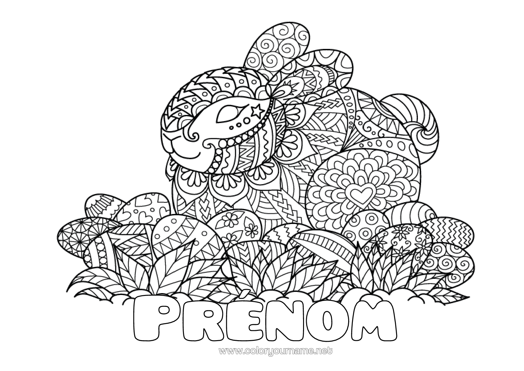 Coloriage n°3882 - Mandala Lapin Animal