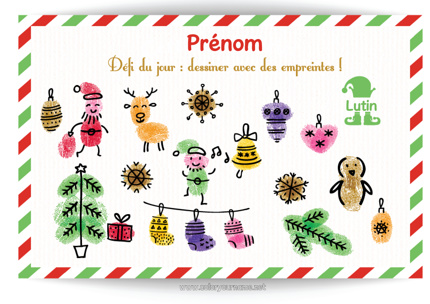 Coloriage n°390 - Lutins de Noël Noël Farce de lutin de Noël