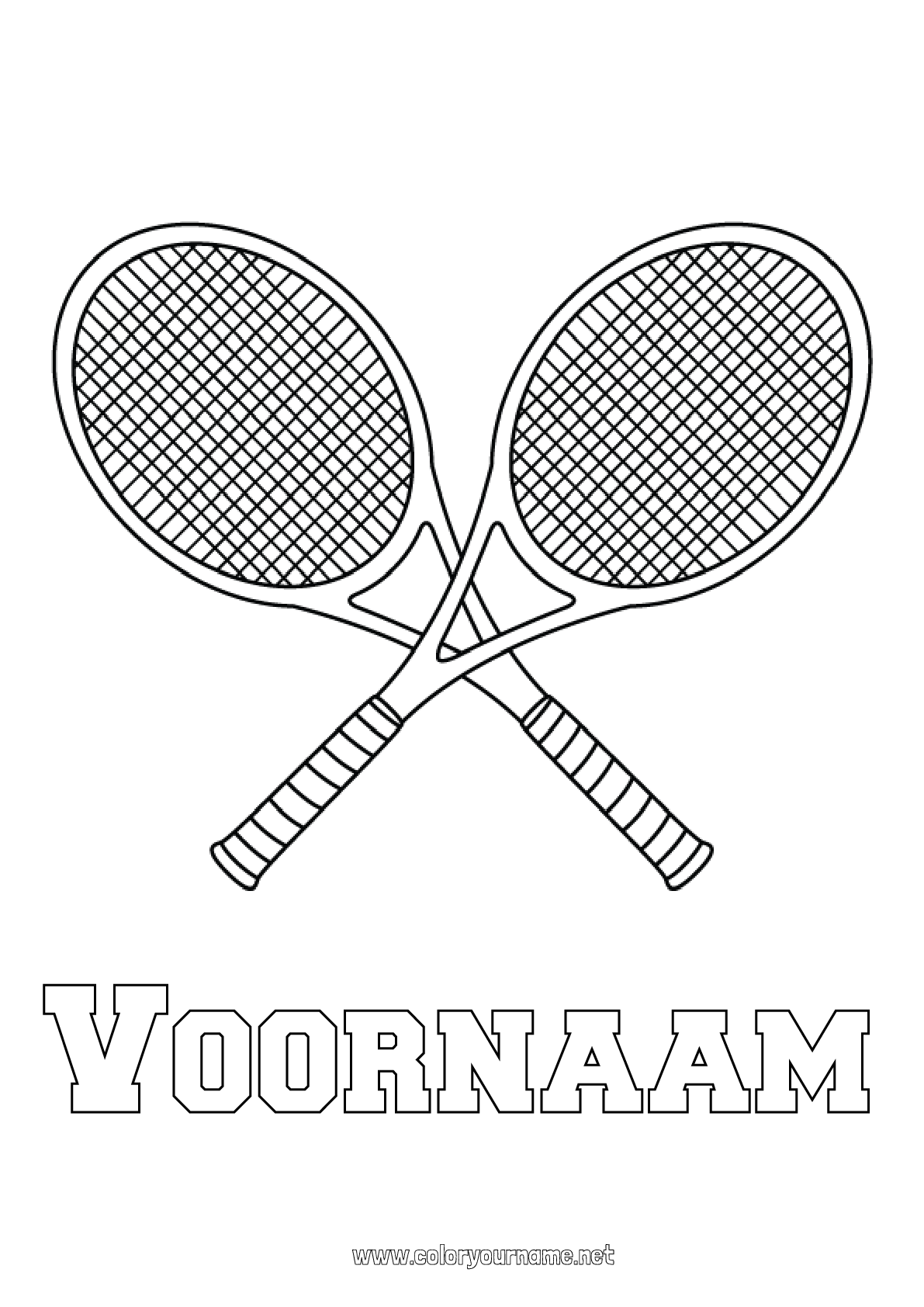 Kleurplaat nr.3976 Tennis Racketsporten Racket