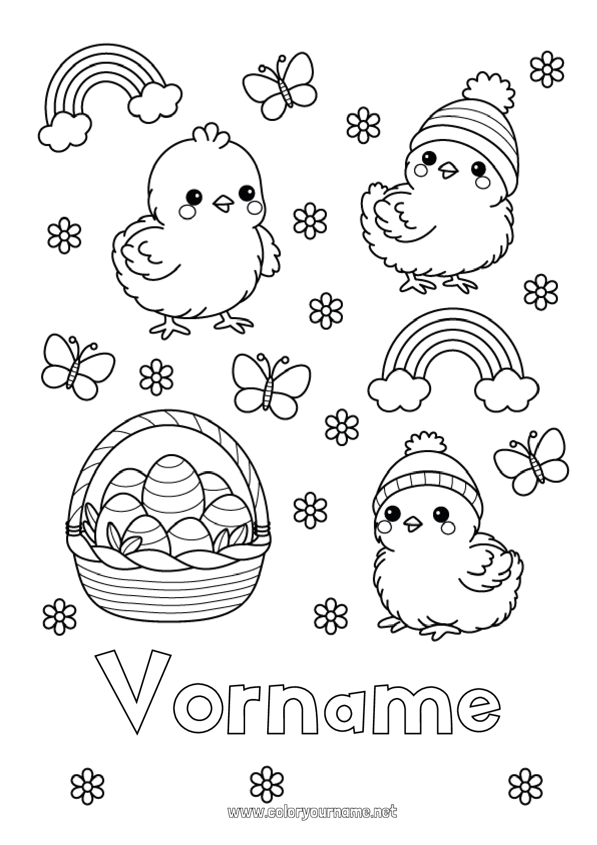 Malvorlage Nr.3993 - Küken Schmetterling Tier