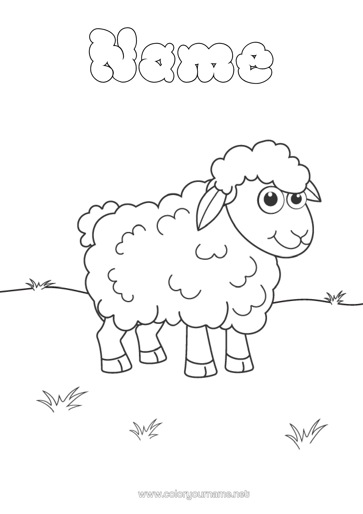 Coloring page No.4031 Sheep Spring Animal