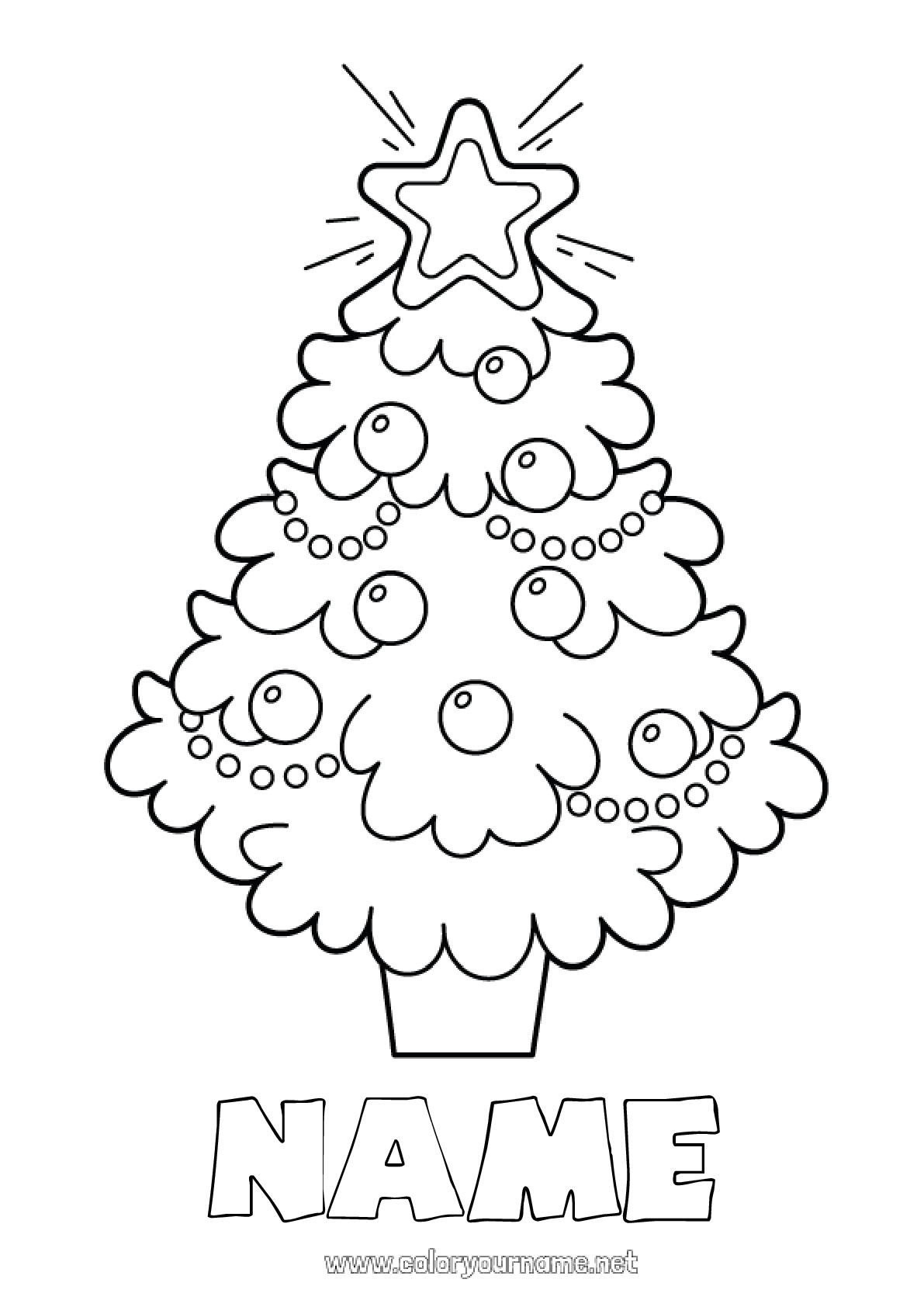 Coloring page No.407 - Christmas tree Christmas