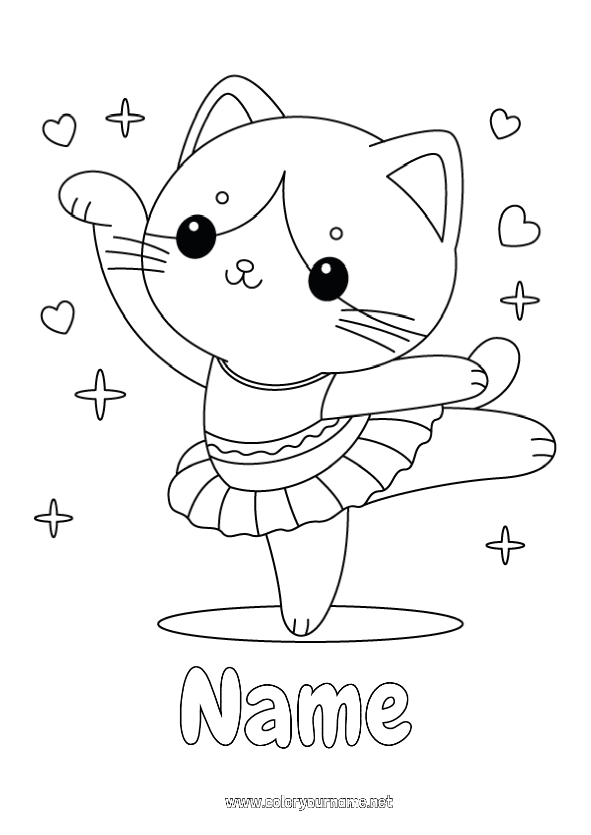 Coloring page No.4193 Cute Sport Cat