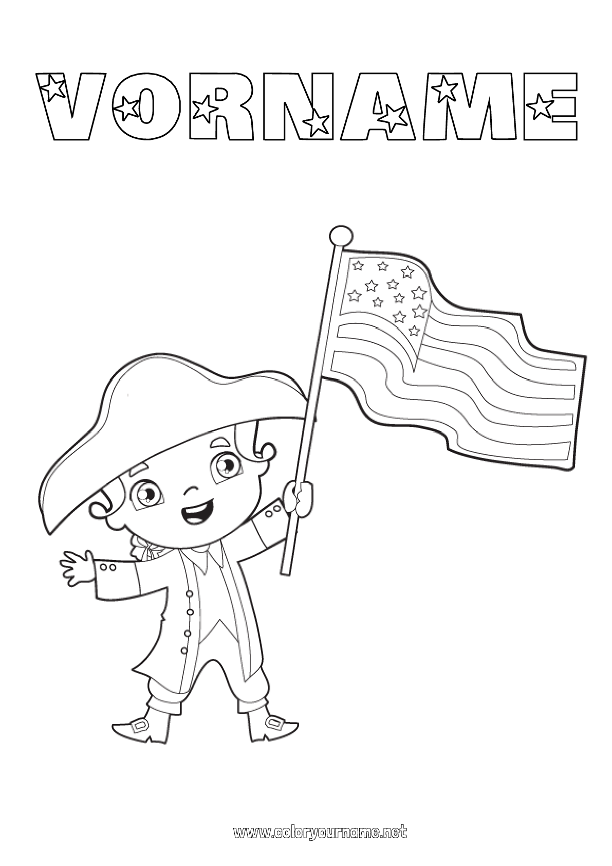  Malvorlage Nr.4223 - USA Flagge 4. Juli Motiv 