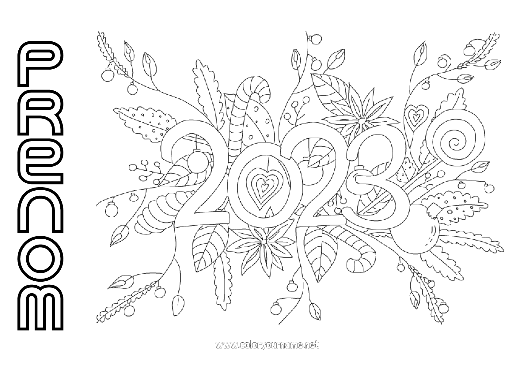 Bonne Année 2023 Coloriage Chtoby Pomnili