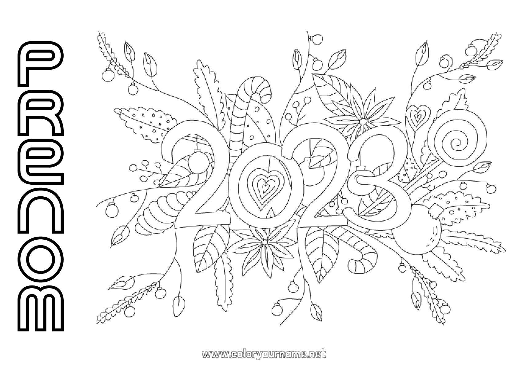 Coloriage n°436 - 2023 Bonne année