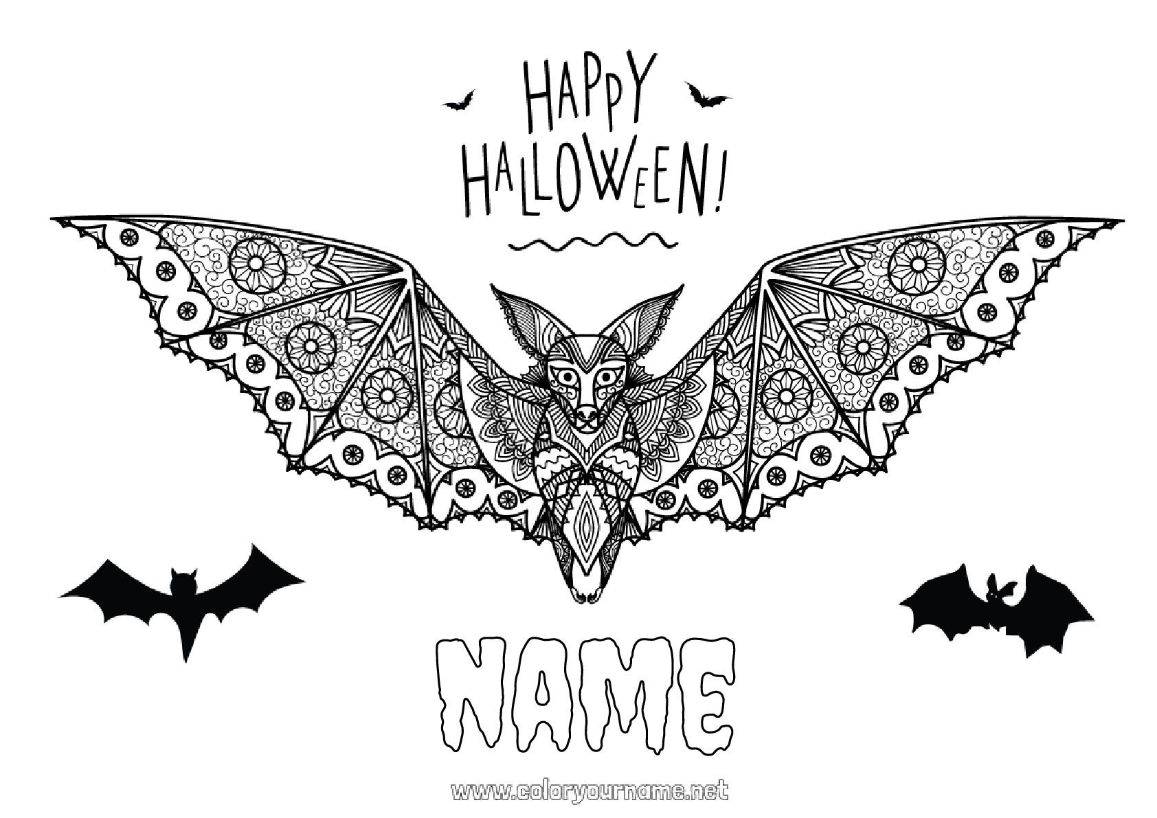 Halloween Bat Pictures To Color
