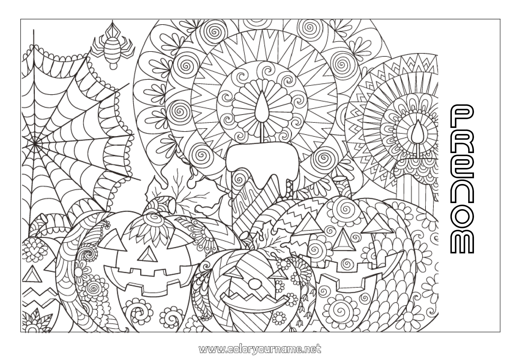 Coloriage n°47 - Bougie Citrouille Halloween