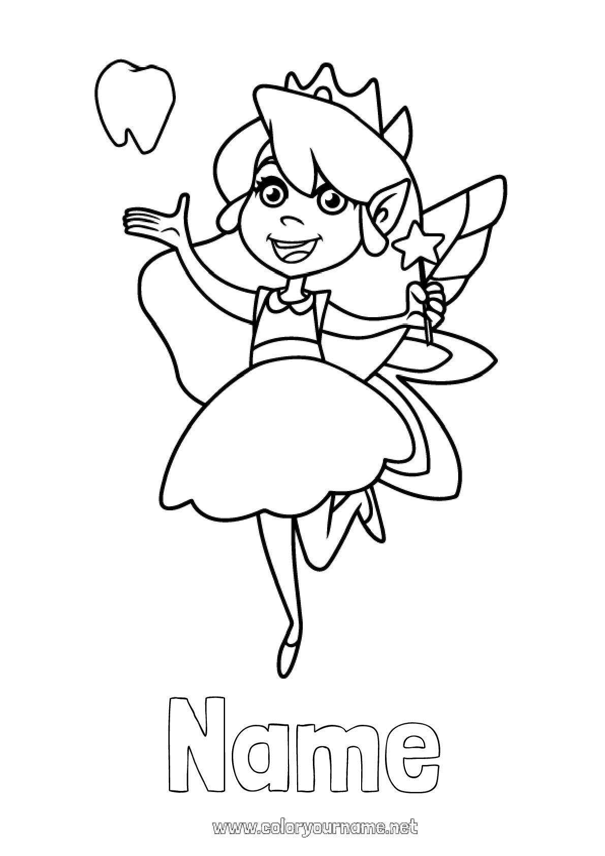 Coloring page  - Milk tooth Tooth fairy Tooth Fairy