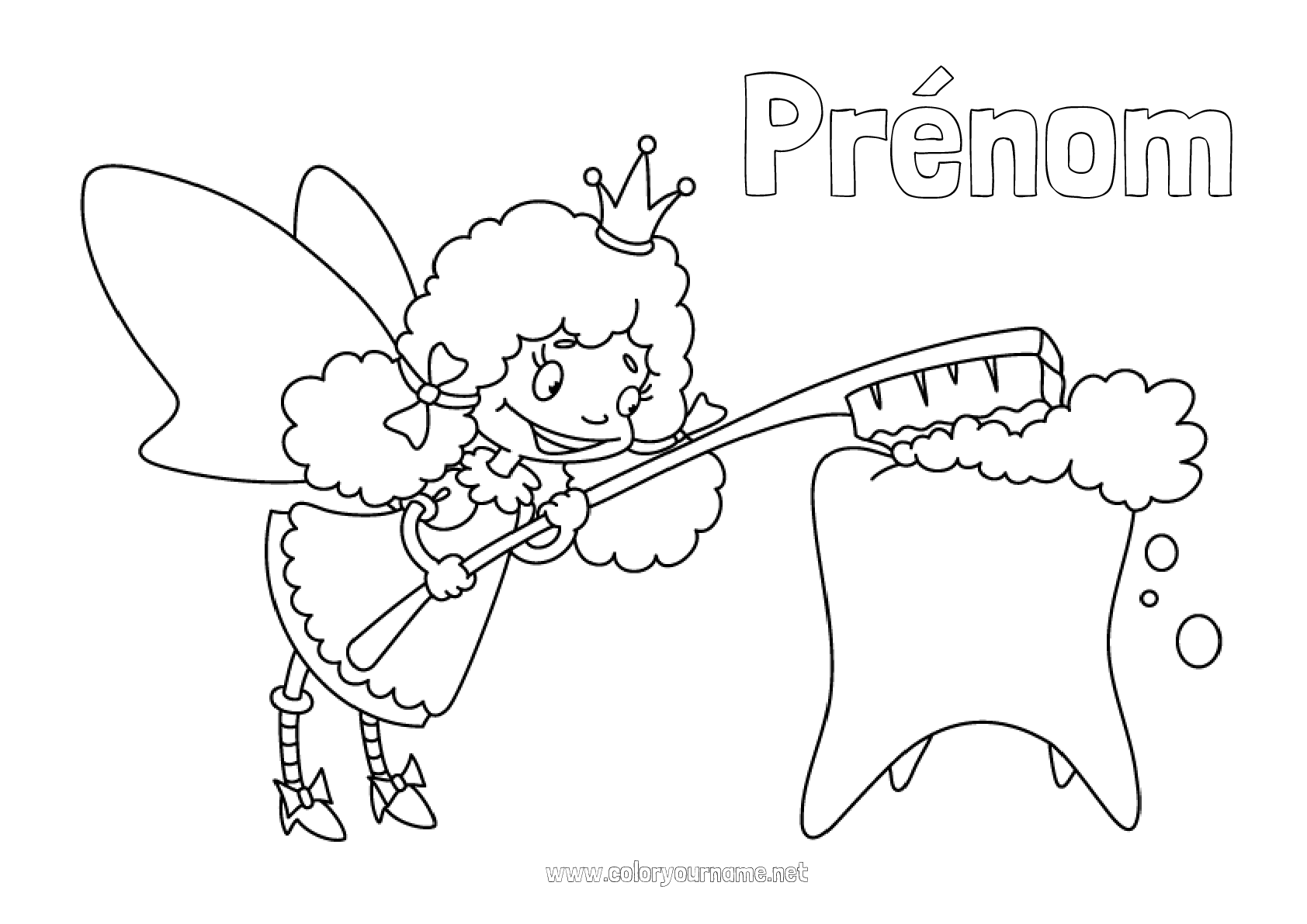 Coloriage n°507 - Dent de lait Petite Souris Fée des dents