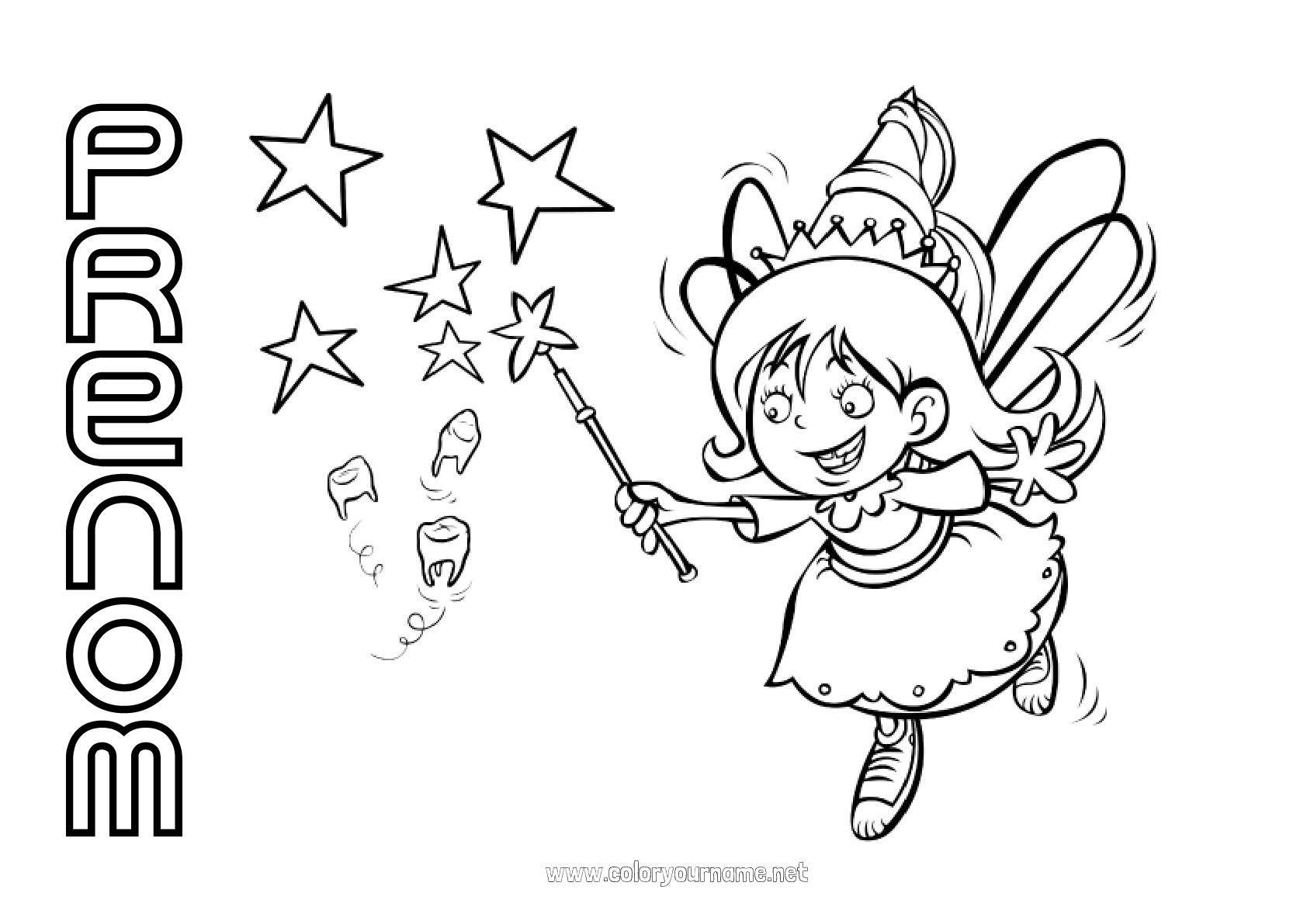 Coloriage n°509 - Dent de lait Petite Souris Fée des dents