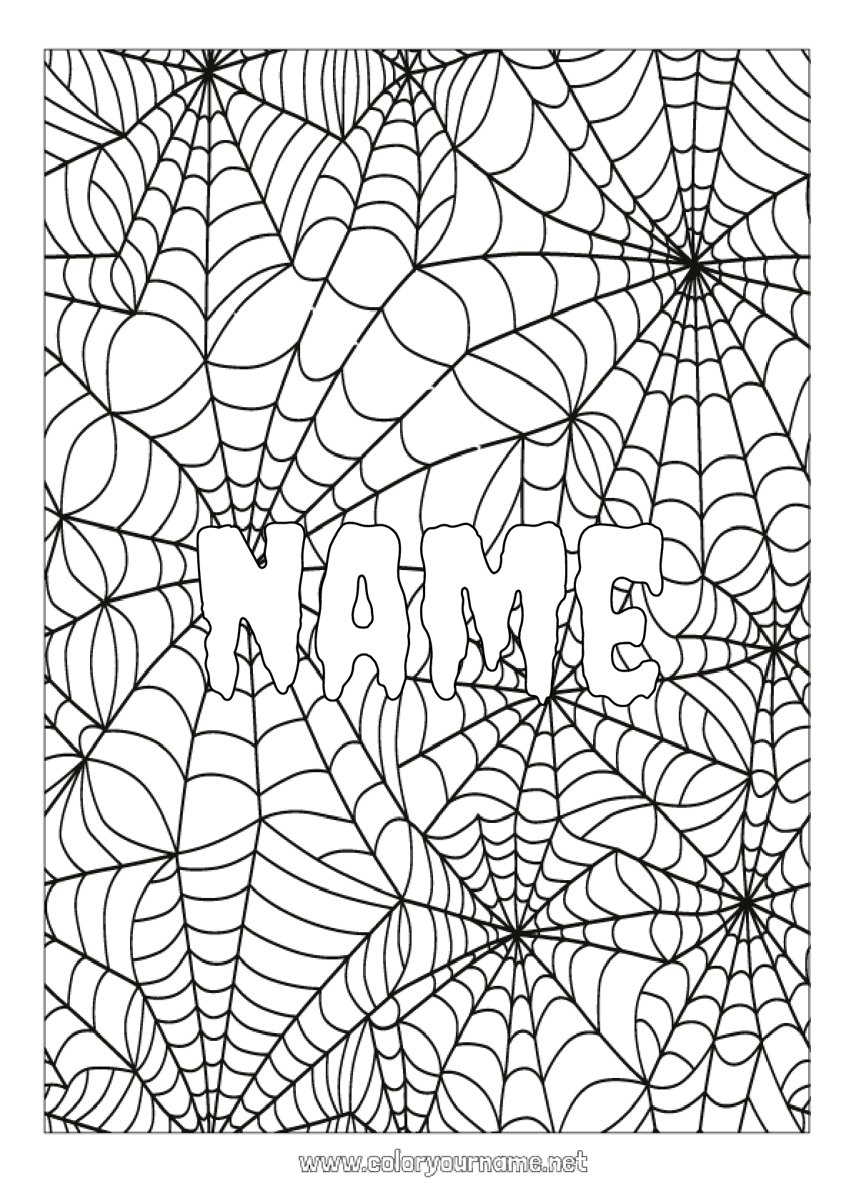 Spider Web Coloring Page