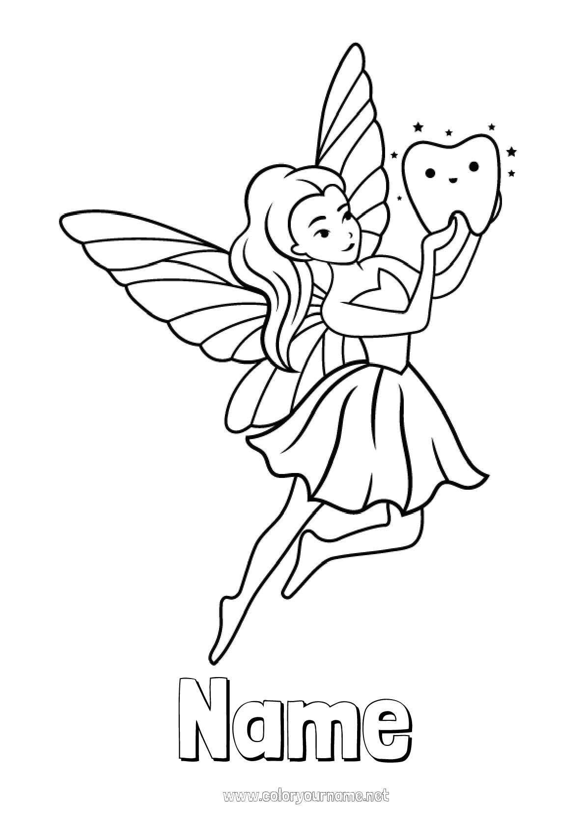 Coloring page No.520 - Milk tooth Tooth fairy Tooth Fairy