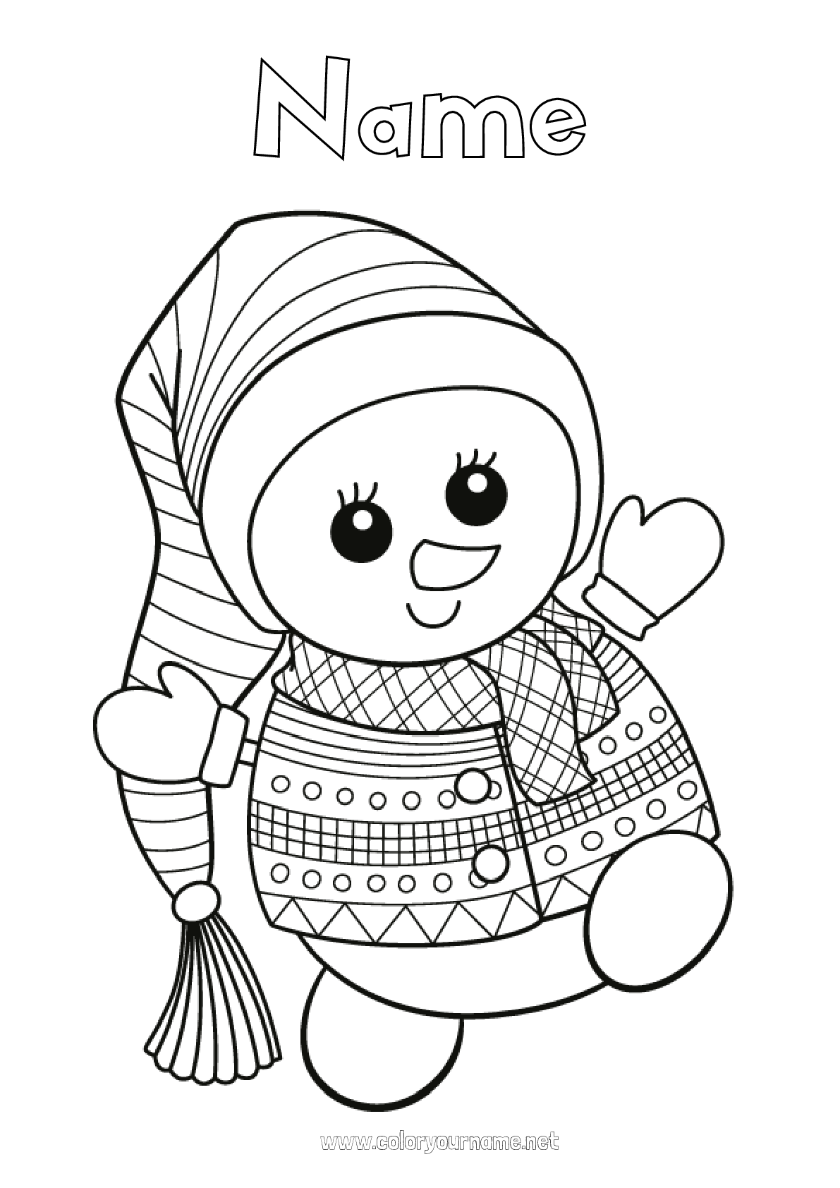 Snowman 14 free coloring pages to print and customize