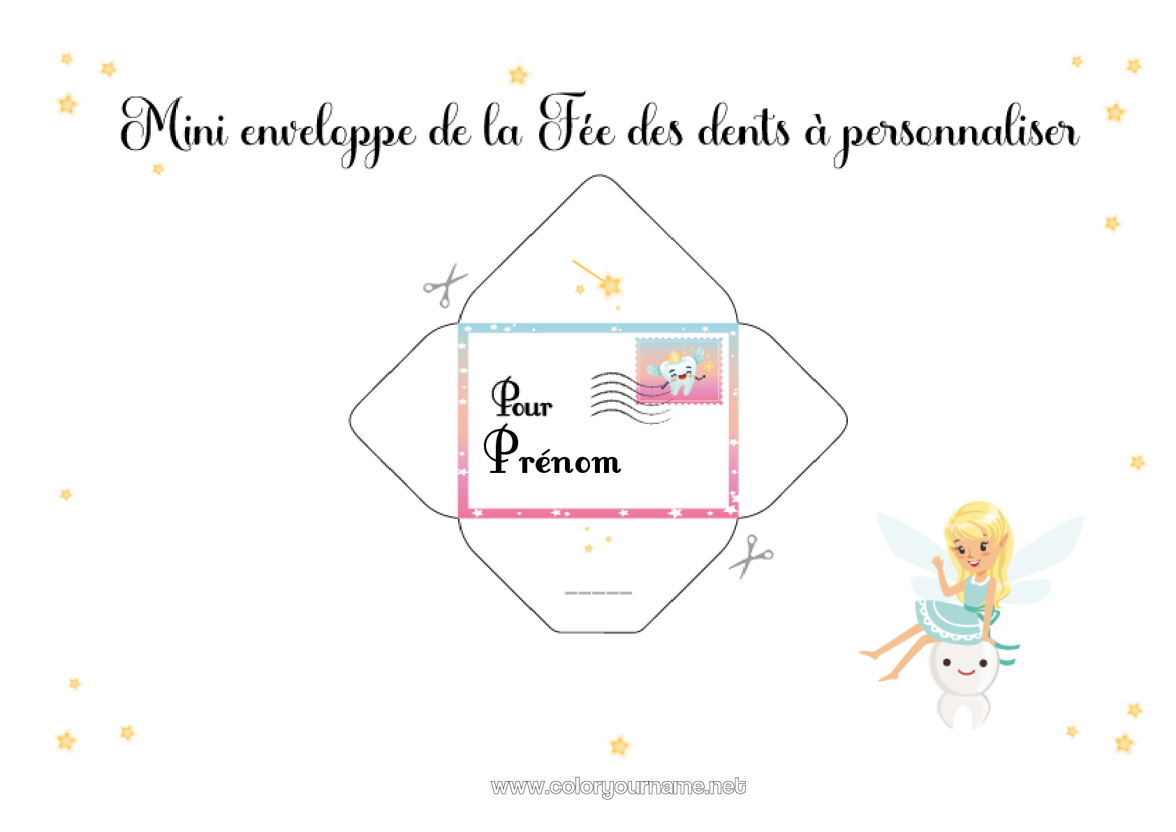 Lettre De La Fée Des Dents à Imprimer Gratuit Coloriage n°577 - Dent de lait Fée des dents Courrier de la Fée des dents