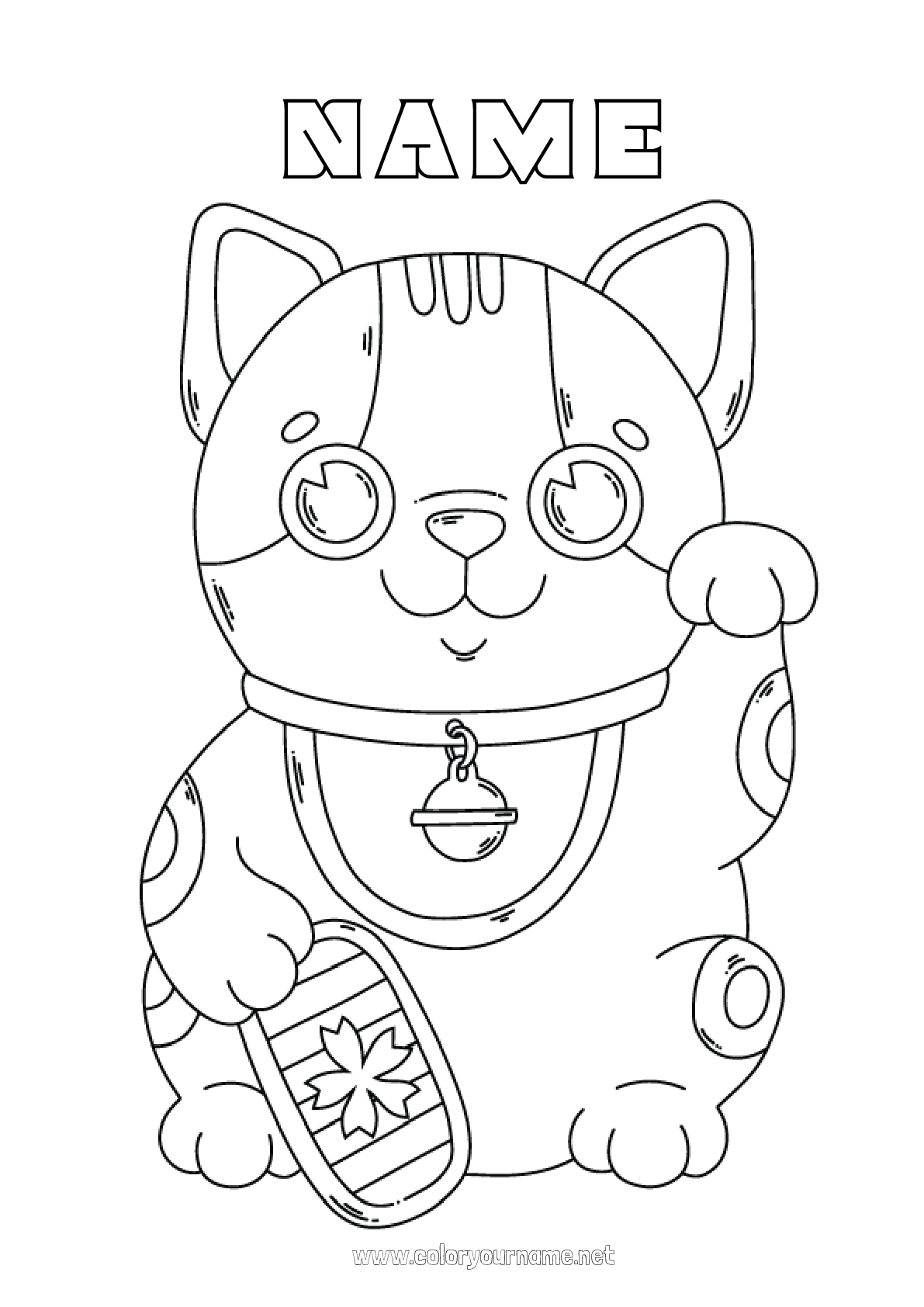 Coloring page No.715 - Cat Luck Japan