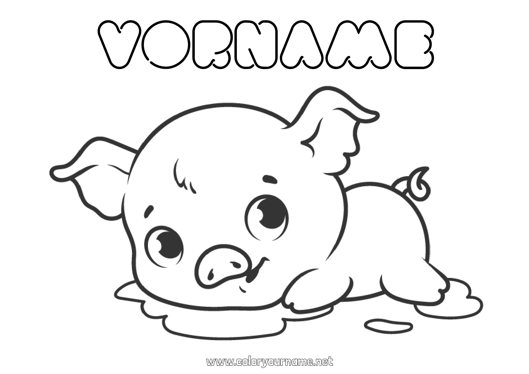 Malvorlage Nr.719 - Schwein Tier Chinesisches Neujahr