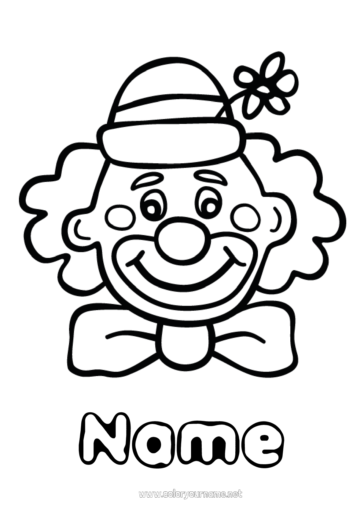 Coloring page No.783 - Clown Carnival Shrove Tuesday