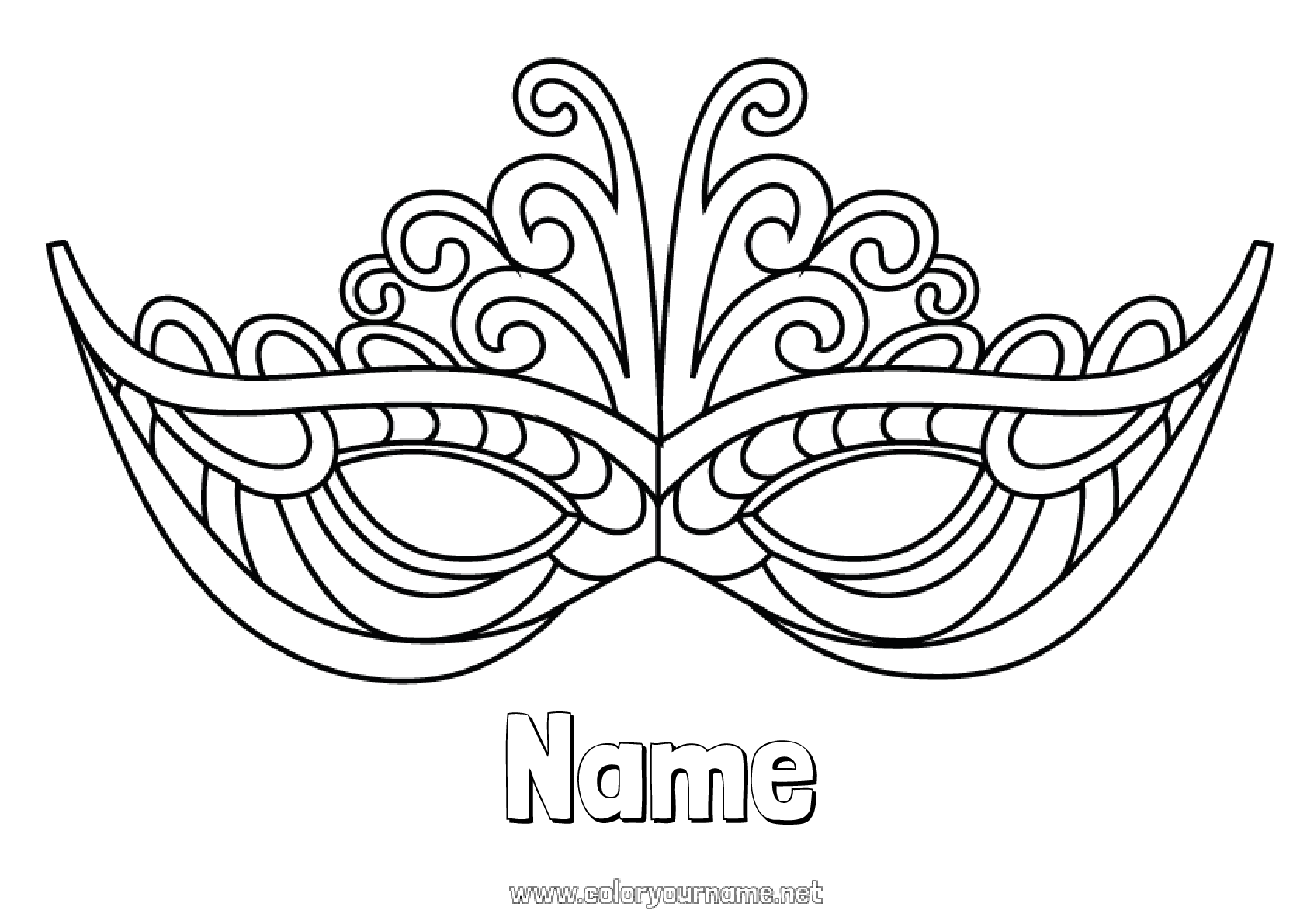 Mardi gras mask coloring pages