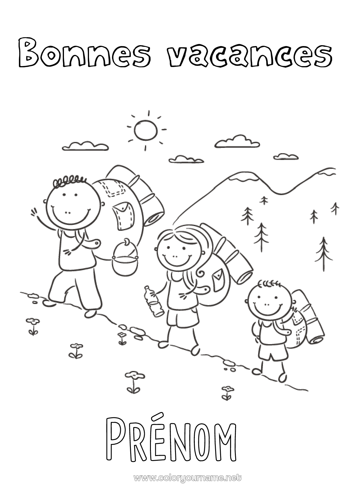 Coloriage Bonnes Vacances Maitresse Coloriage n°77 - Vacances