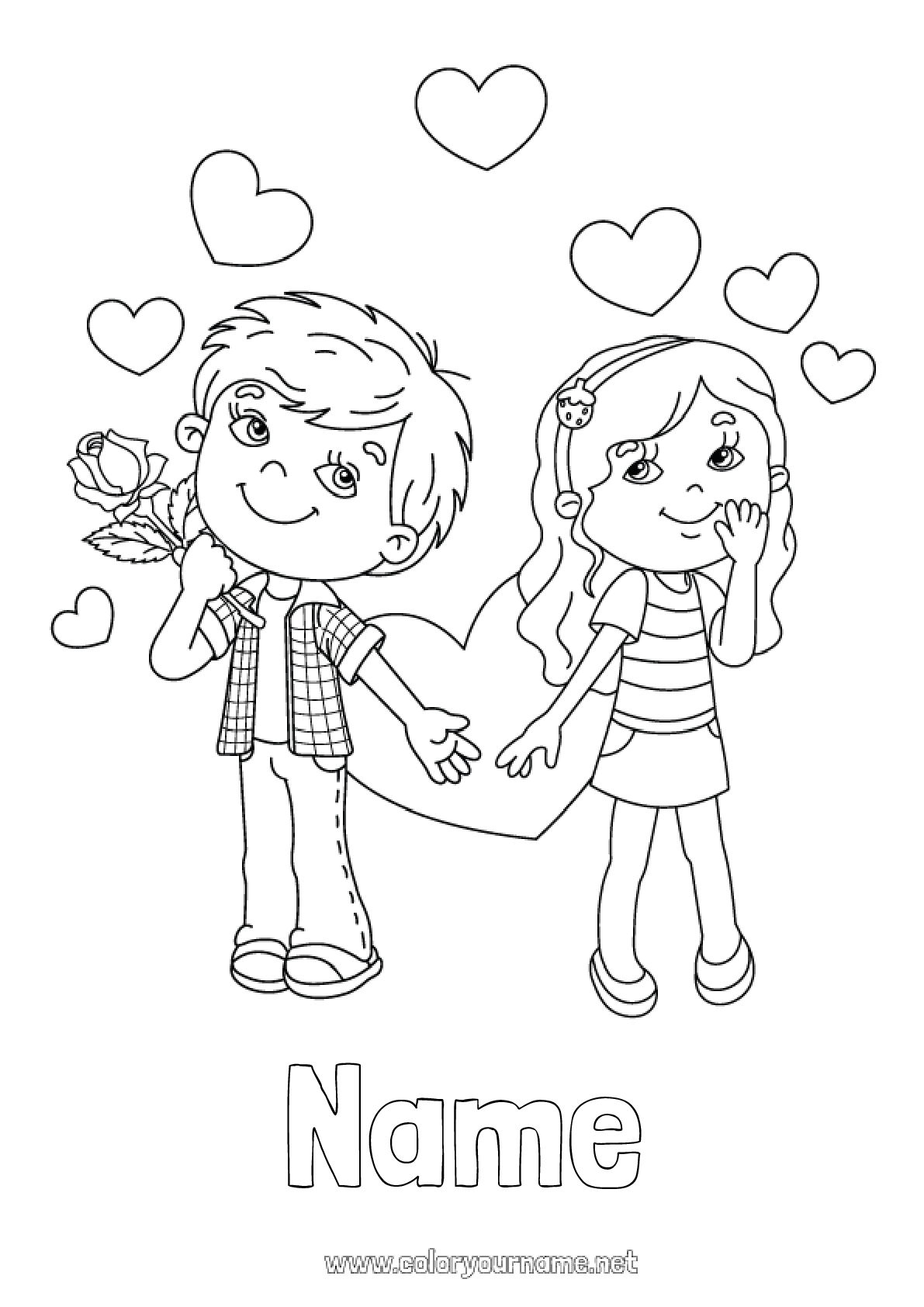 boy and girl coloring pages