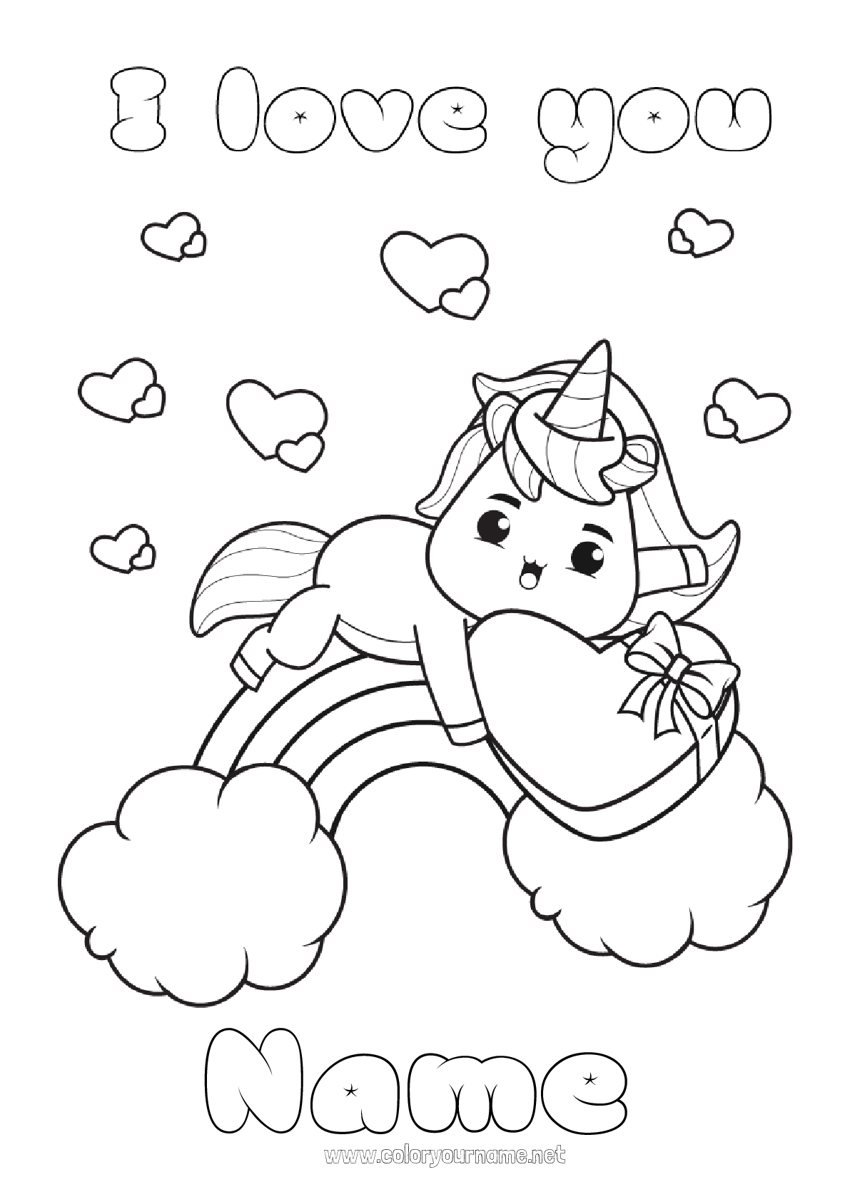 Coloring page No.81 - Cute Mum Unicorn