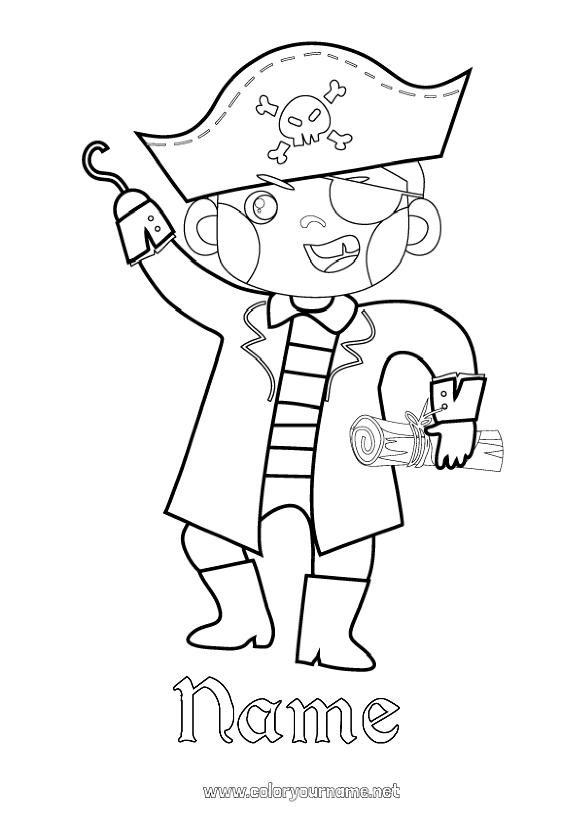 Coloring page No.837 - Fancy dress Pirate Sea