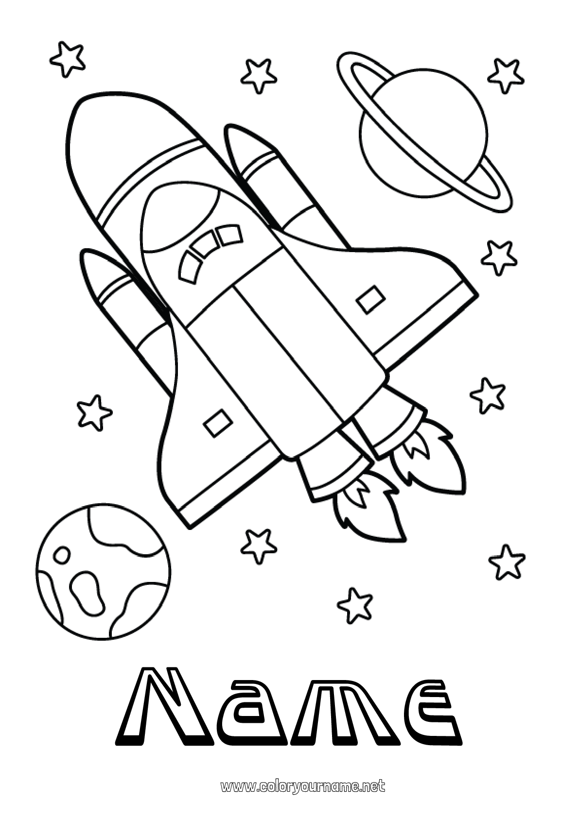 Coloring page - Rocket Space Coloring page - Rocket Space