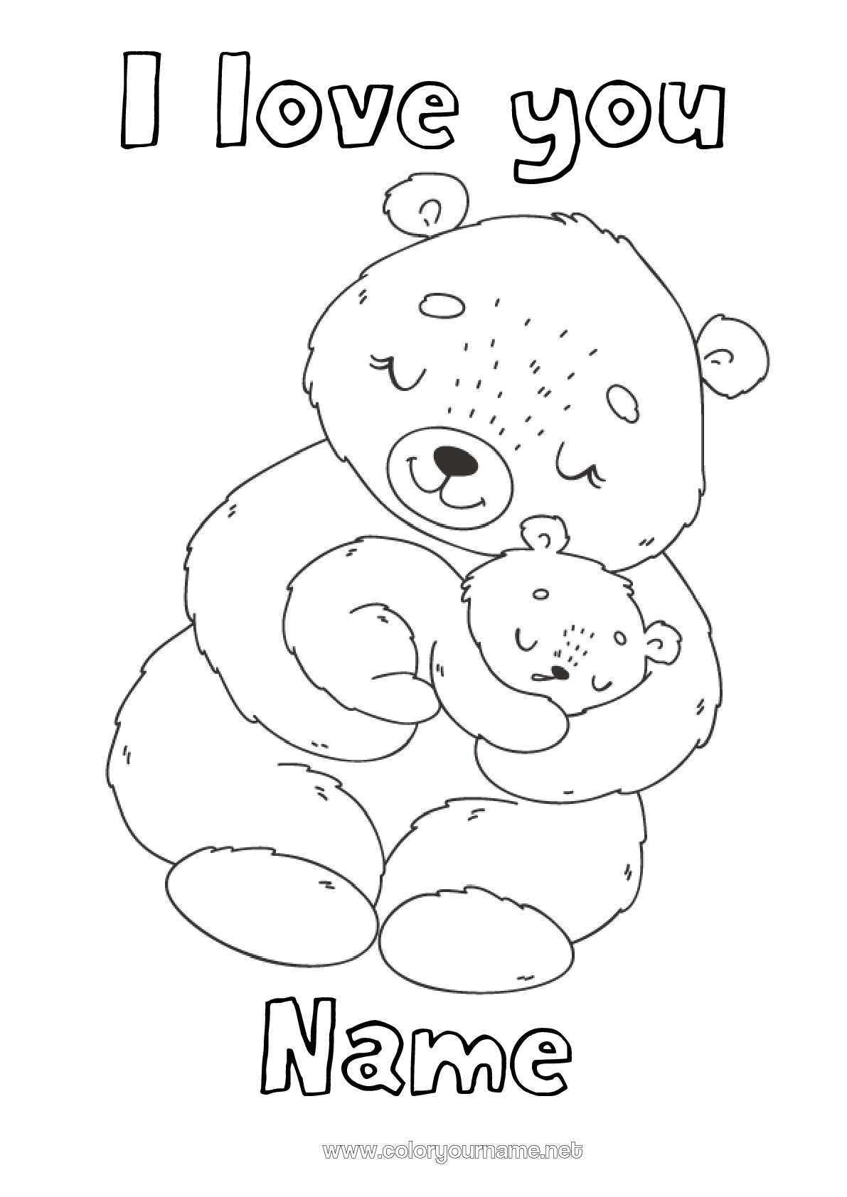 Coloring page No.85 - Bear Cute Dad