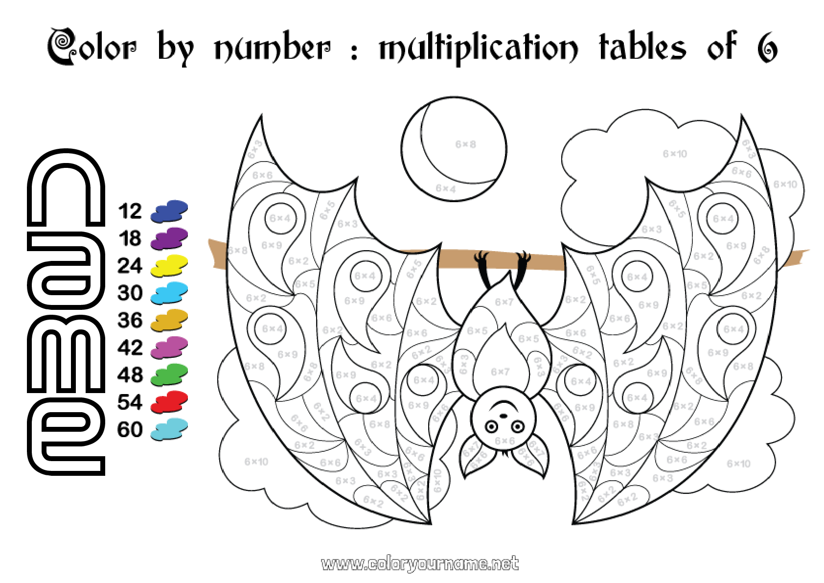 6 Times Table Colouring Worksheet Infoupdate