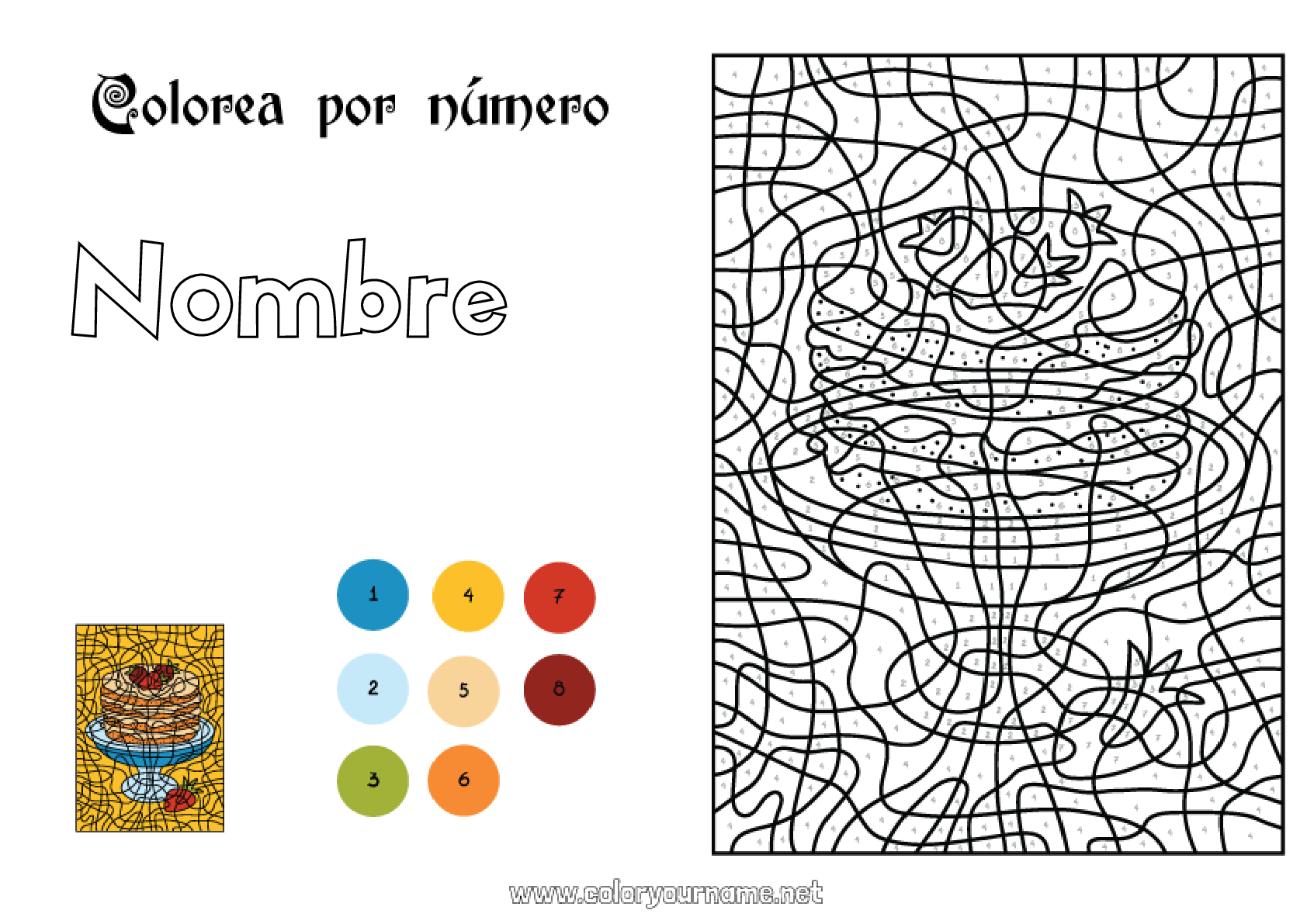 Nº de colorear 868 - Colorear por números Actividades para niños Fiesta de la Candelaria Nº de colorear 868 - Colorear por números Actividades para niños Fiesta de la Candelaria