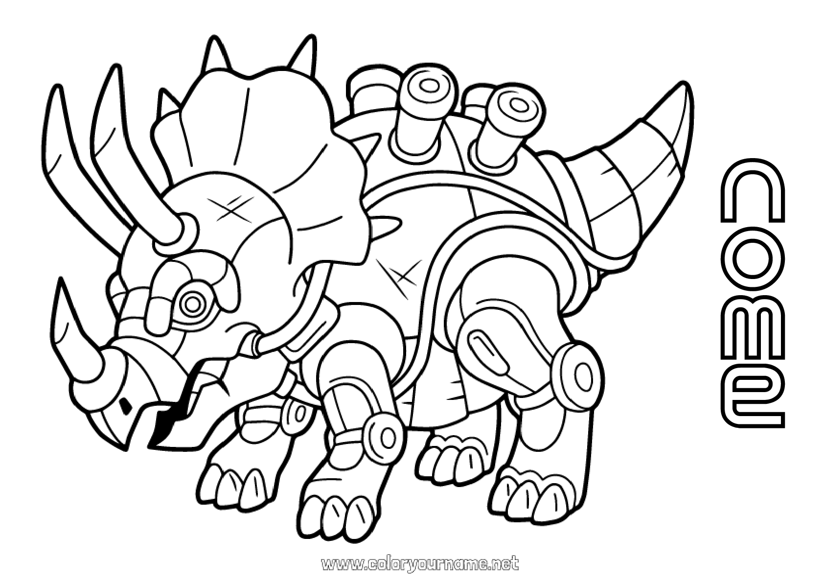 Nº de colorir 882 - Robô Dinossauros Animal