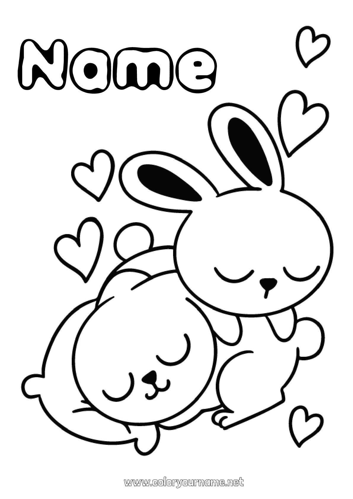 Coloring page No.897 - Heart I love you Bunny