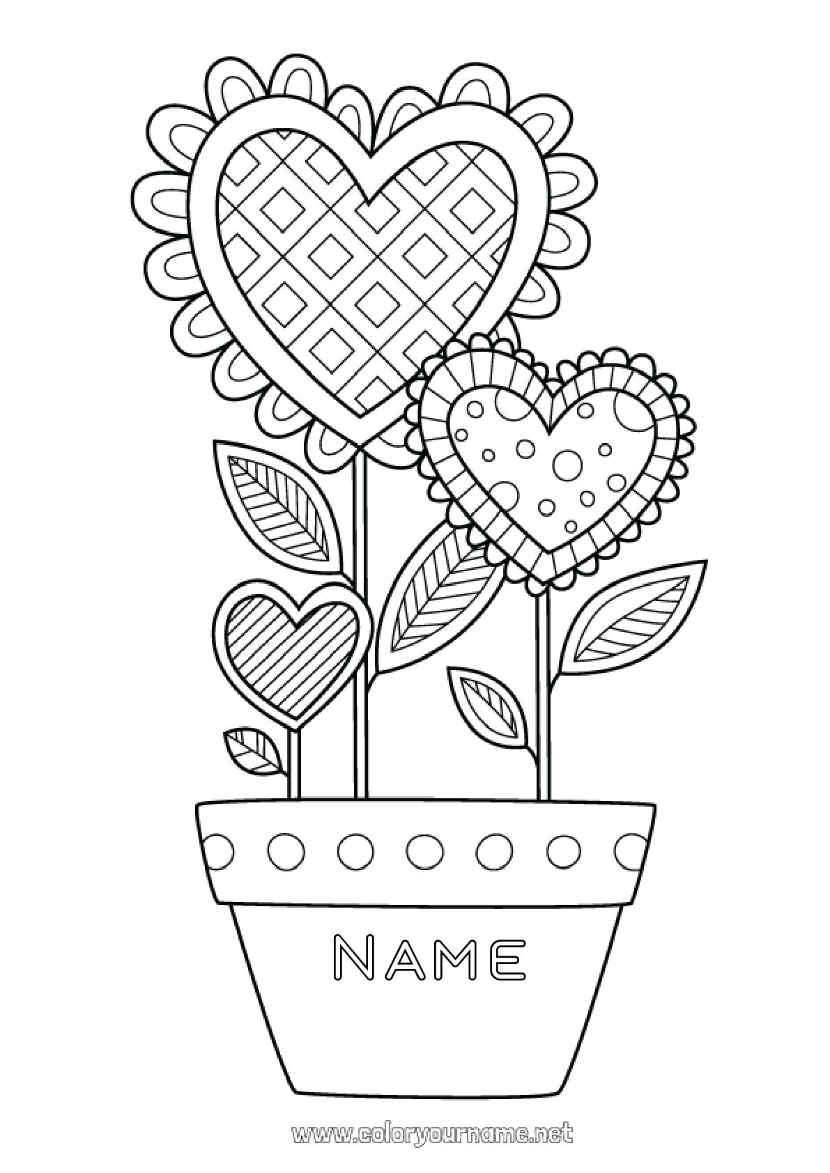 Coloring page No.904 - Flowers Calm and zen Heart