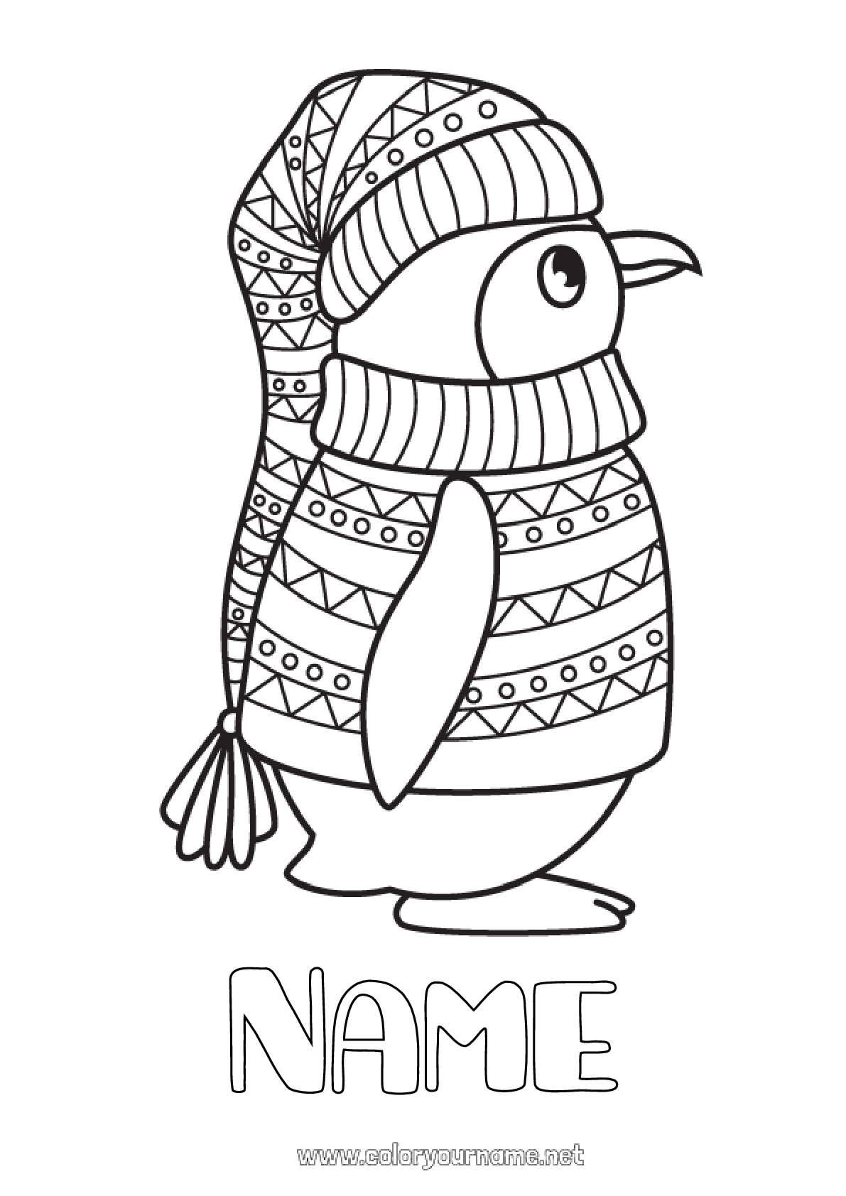 Coloring page no 915 winter penguin animal