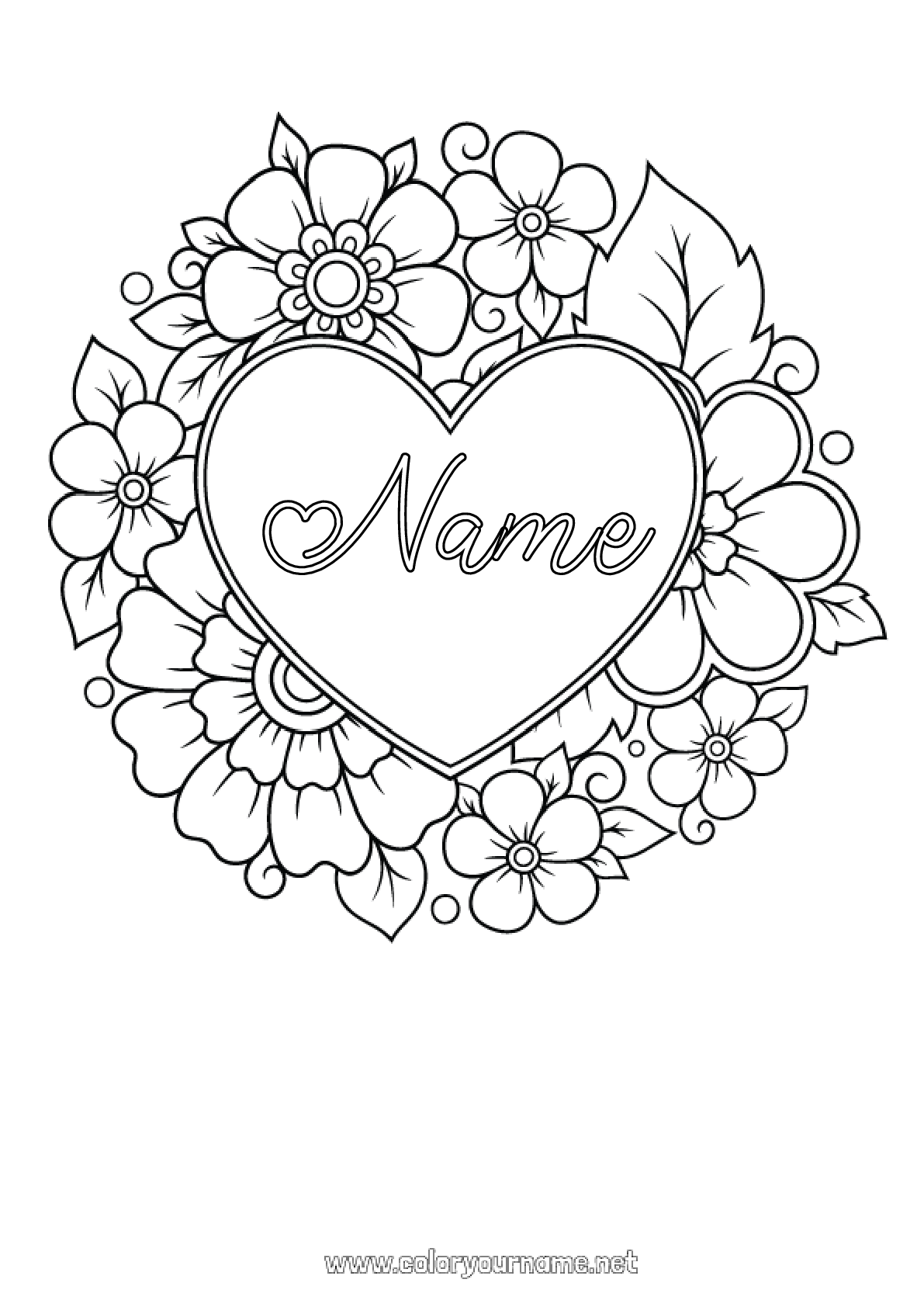 Free Heart Mandala Coloring Pages