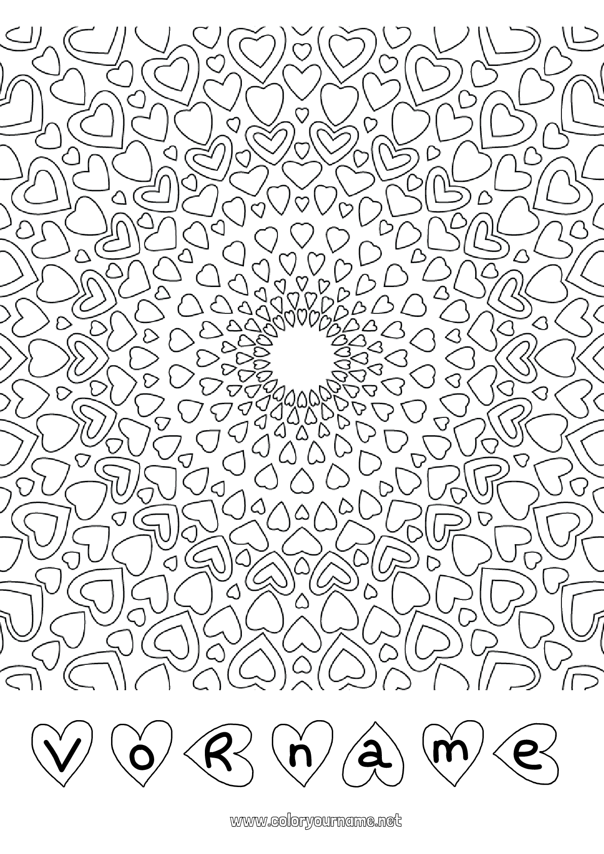 Malvorlage Nr.92 - Herz Mandala Papa