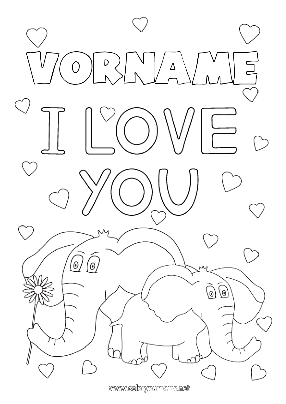 Malvorlage Nr.946 - Herz Papa Mama