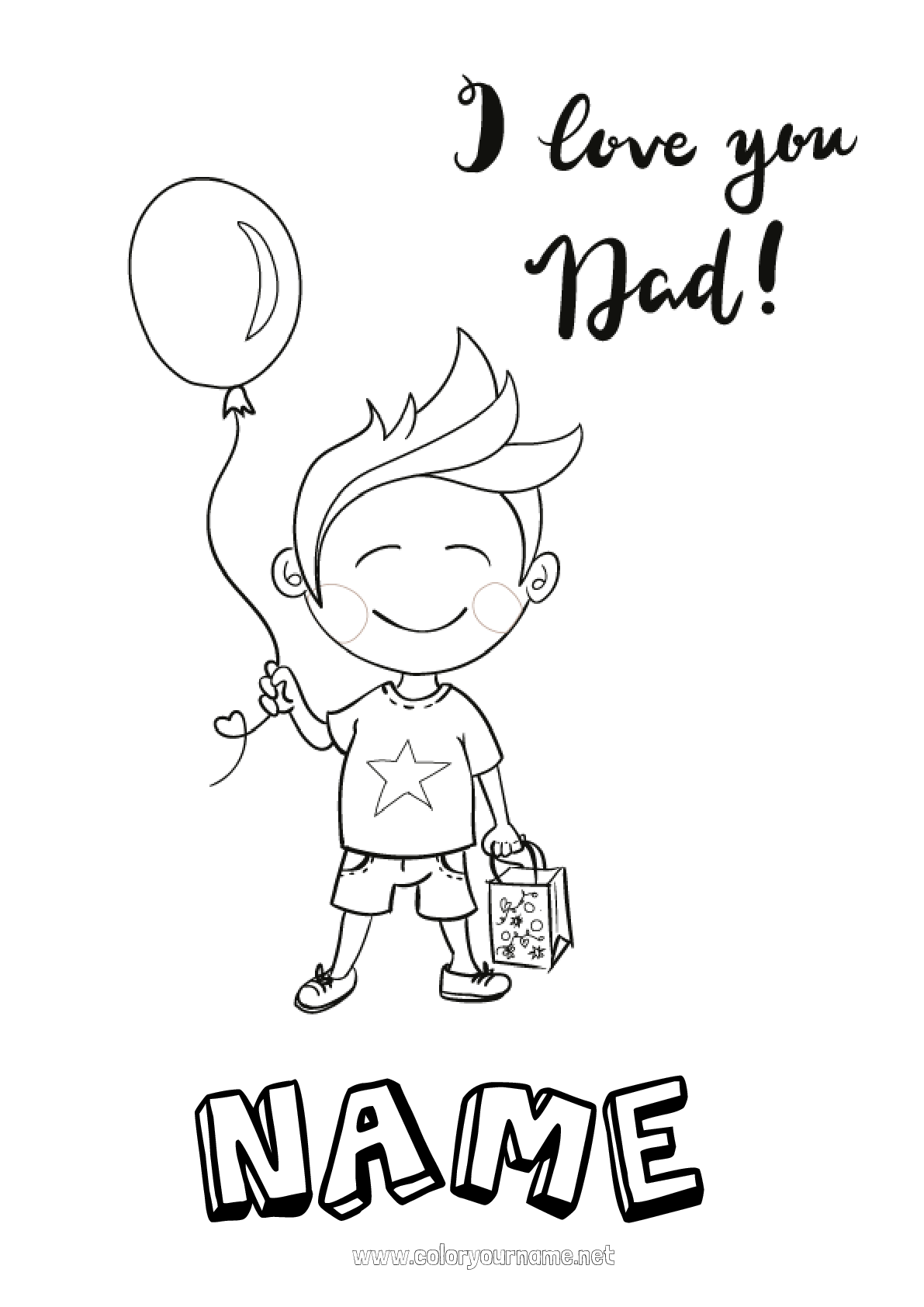 Coloring page No.95 - Dad I love you