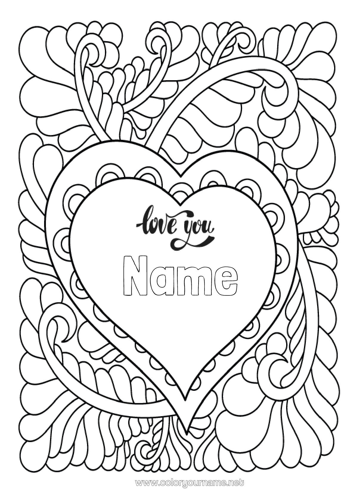 I Love You Coloring Page Home Interior Design