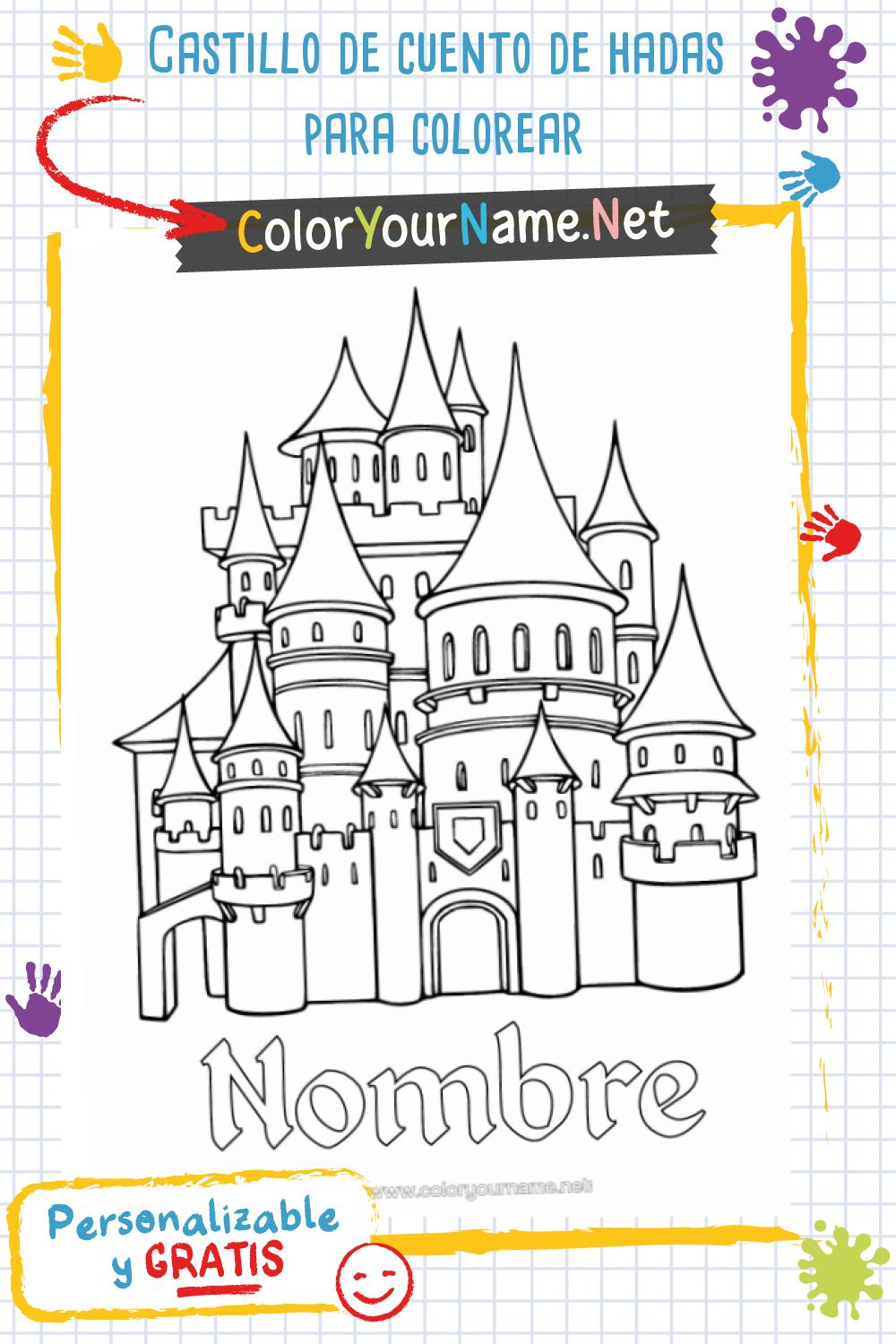 Castillo de cuento de hadas para colorear