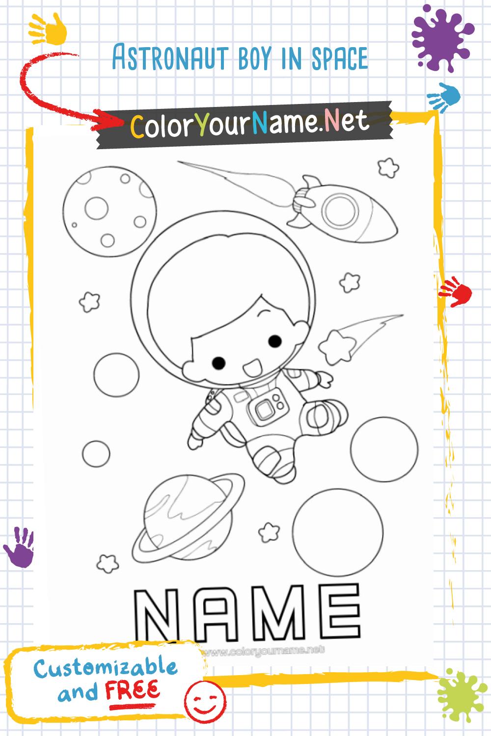 Astronaut boy in space