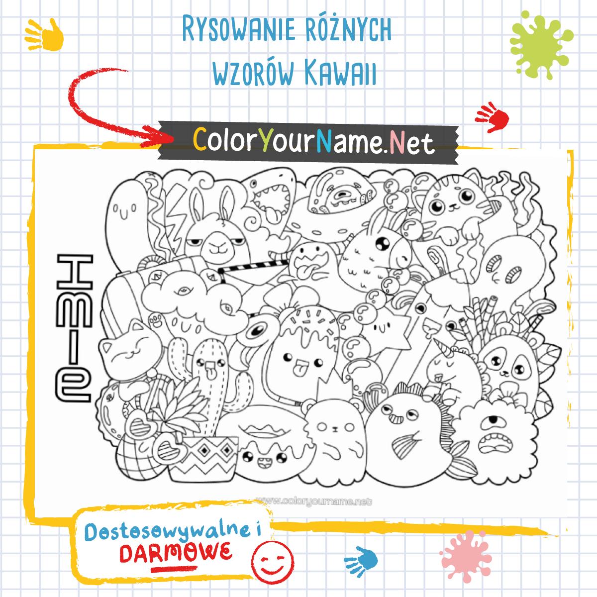 Rysowanie różnych wzorów Kawaii