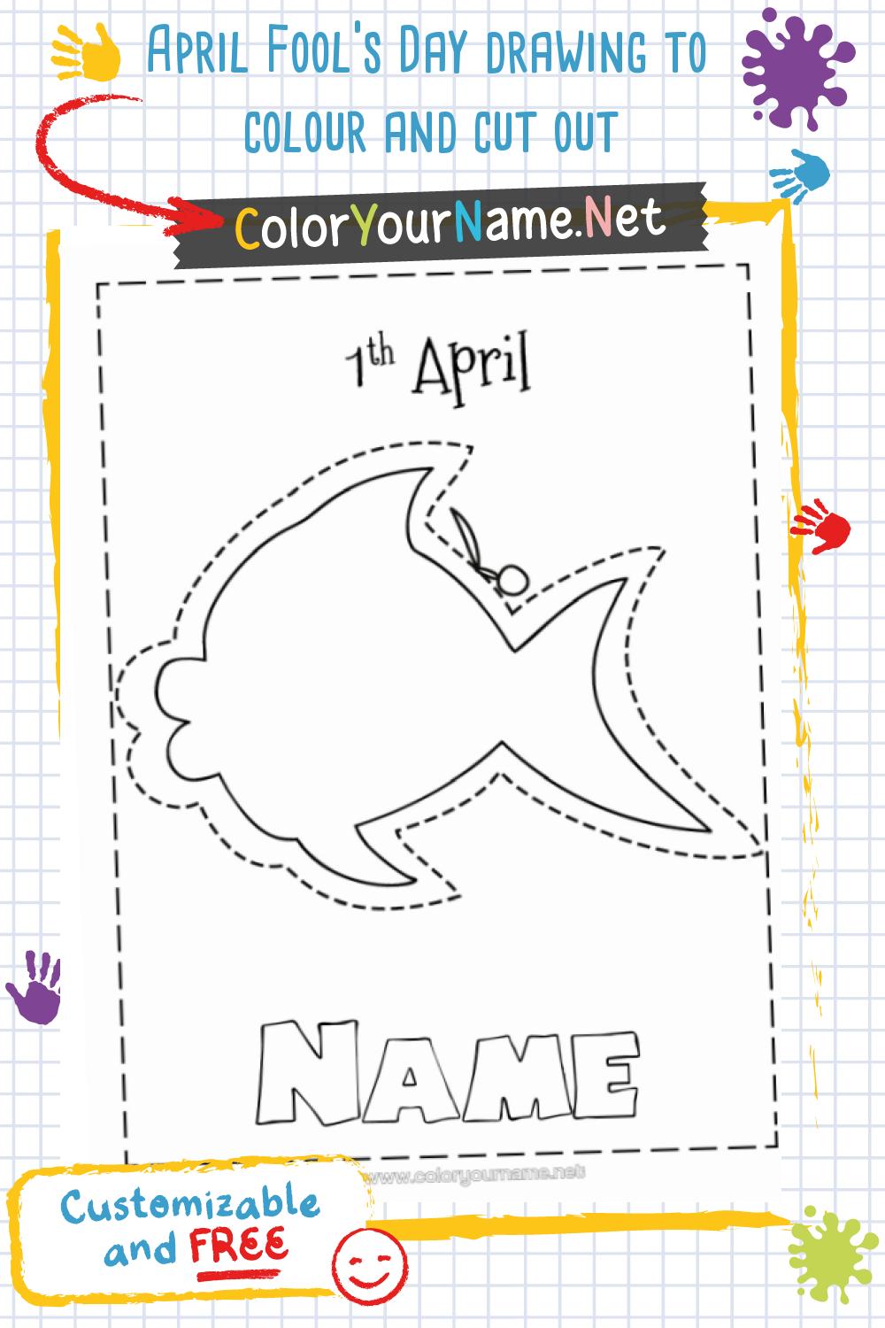 April Fool's Day drawing to colour and cut out