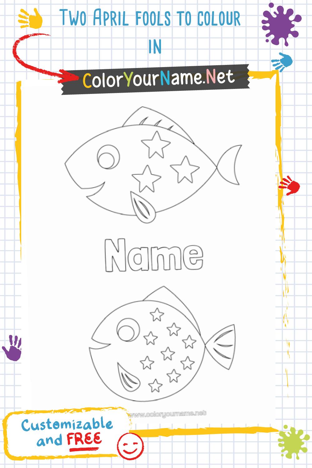 Two April fools to colour in
