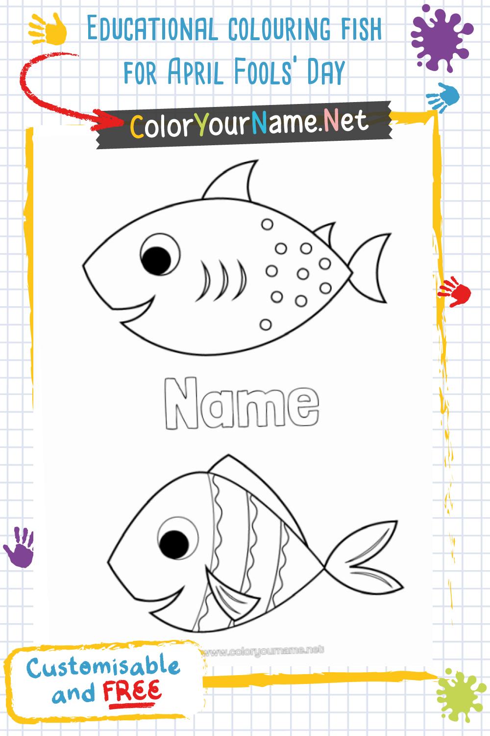 Educational colouring fish for April Fools' Day